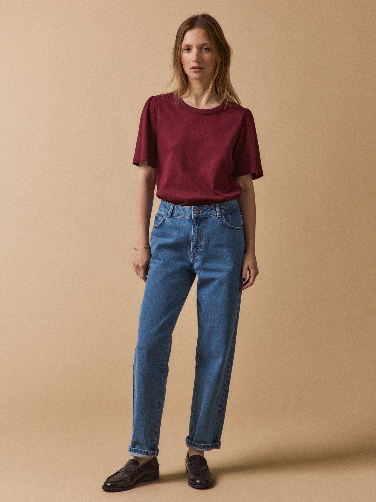 Damesshirt met korte mouwen - biokatoen