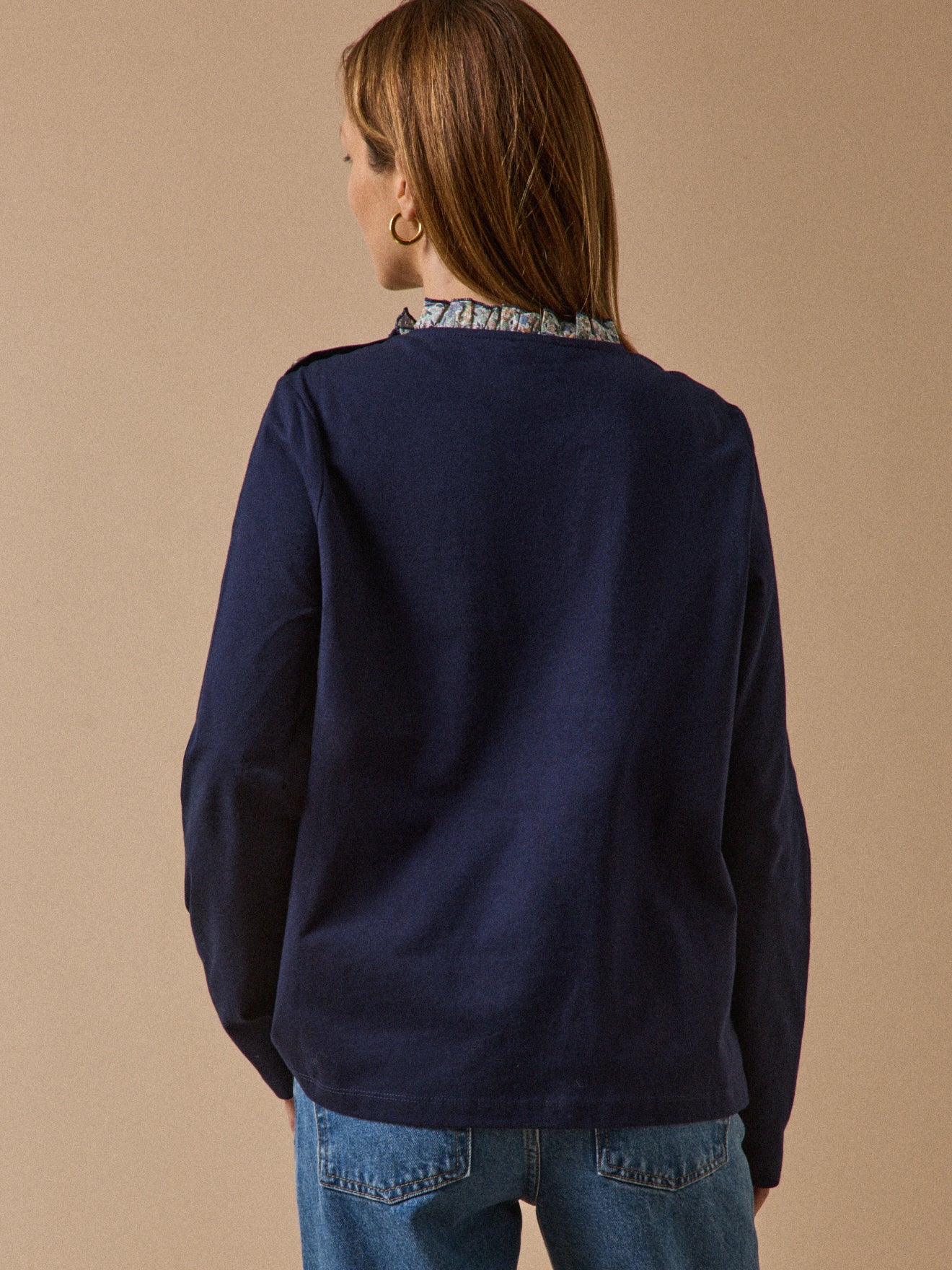 Damesshirt met kraagje in Liberty-stof