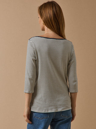 T-shirt rayé col bateau femme coton biologique