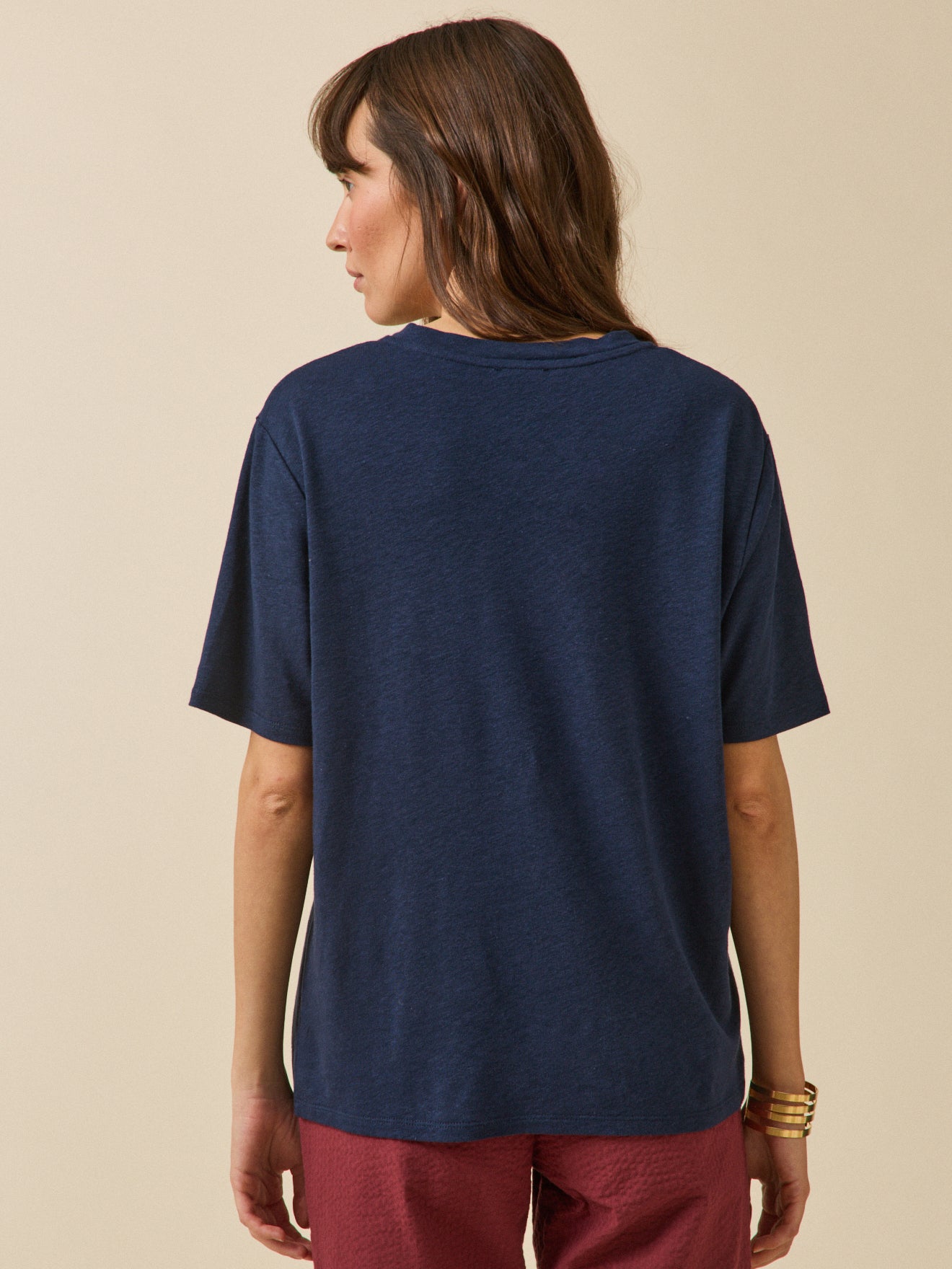 Damesshirt in linnen en viscose