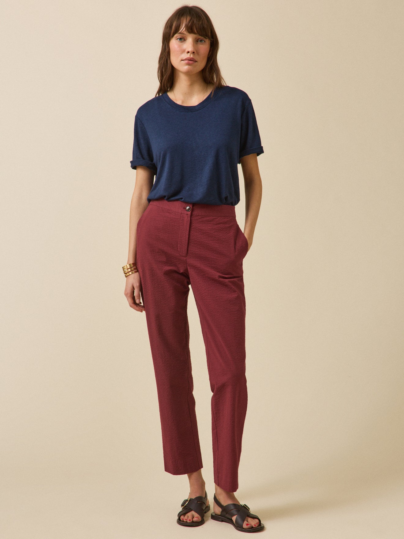 Damesshirt in linnen en viscose