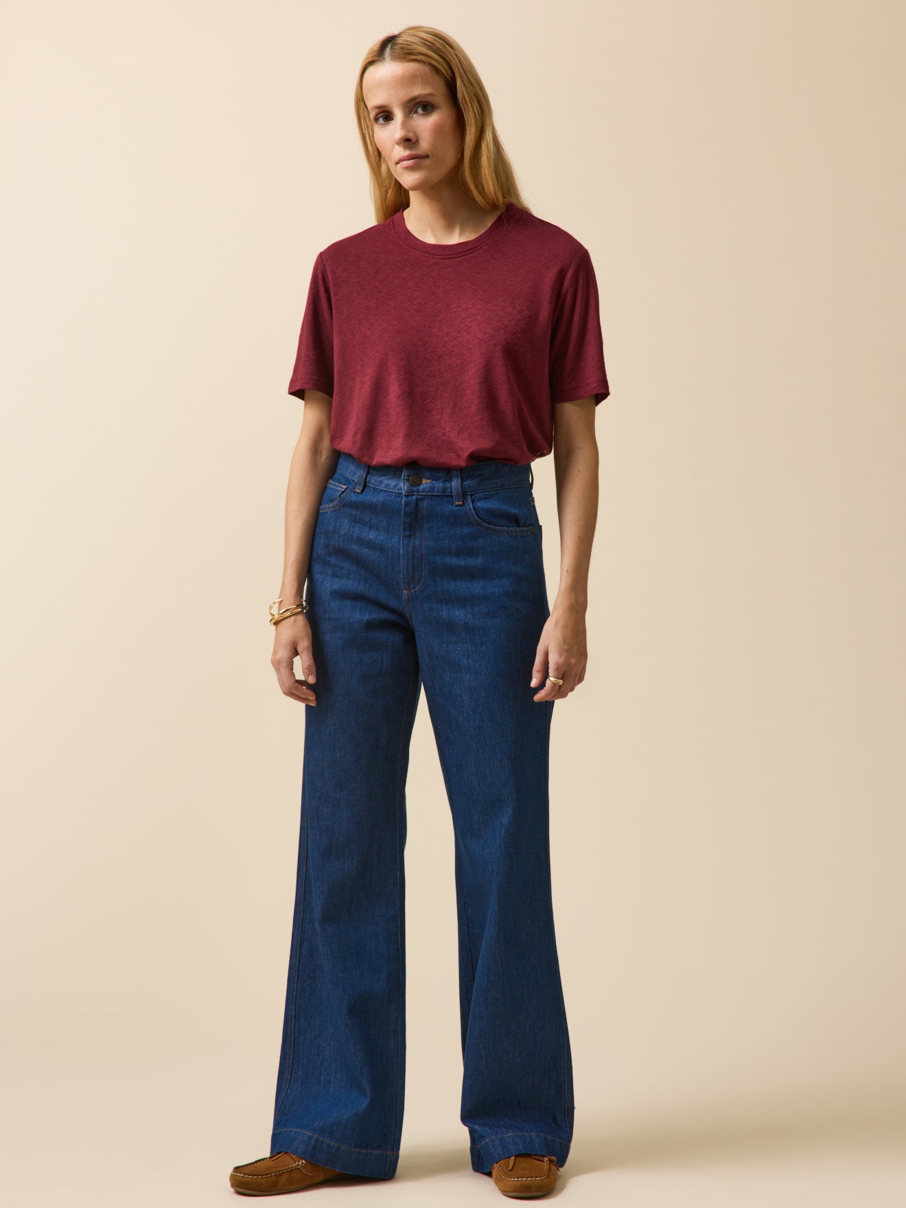 Damesshirt in linnen en viscose
