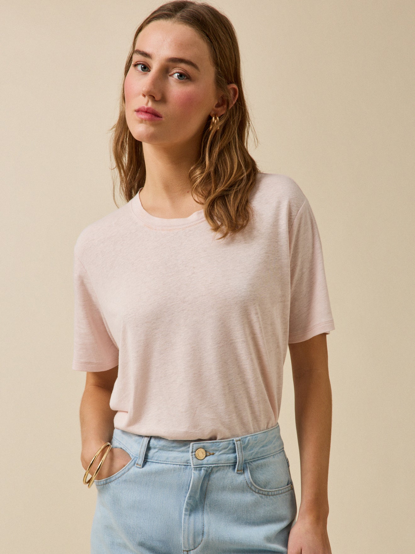 Damesshirt in linnen en viscose