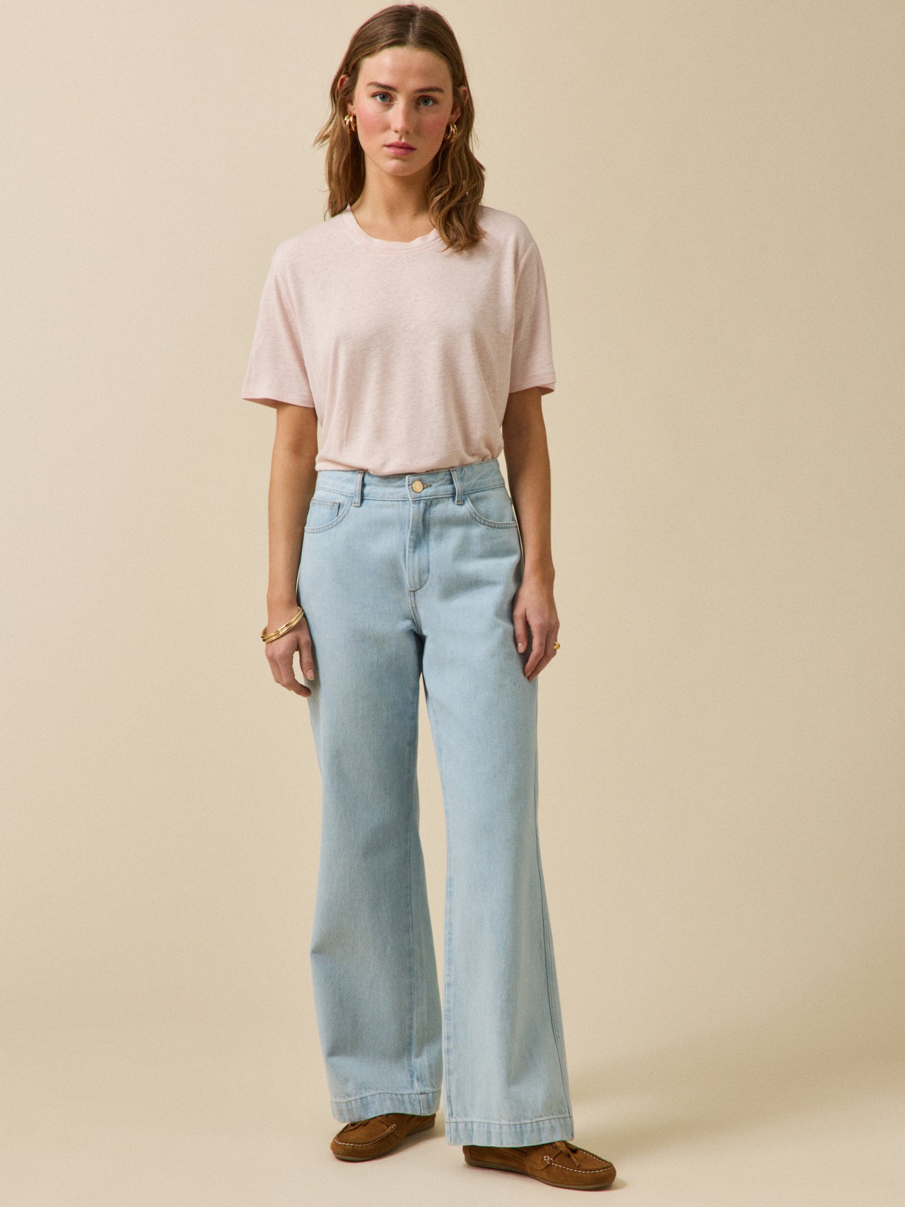 Damesshirt in linnen en viscose