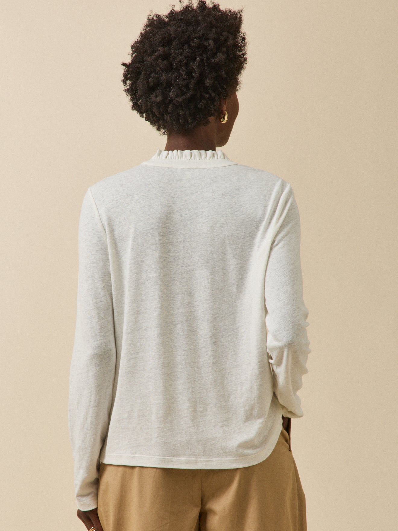 Damesshirt met knoopsluiting - linnen en viscose