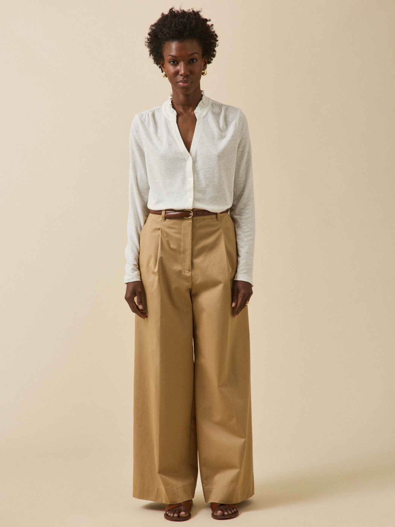 Damesshirt met knoopsluiting - linnen en viscose