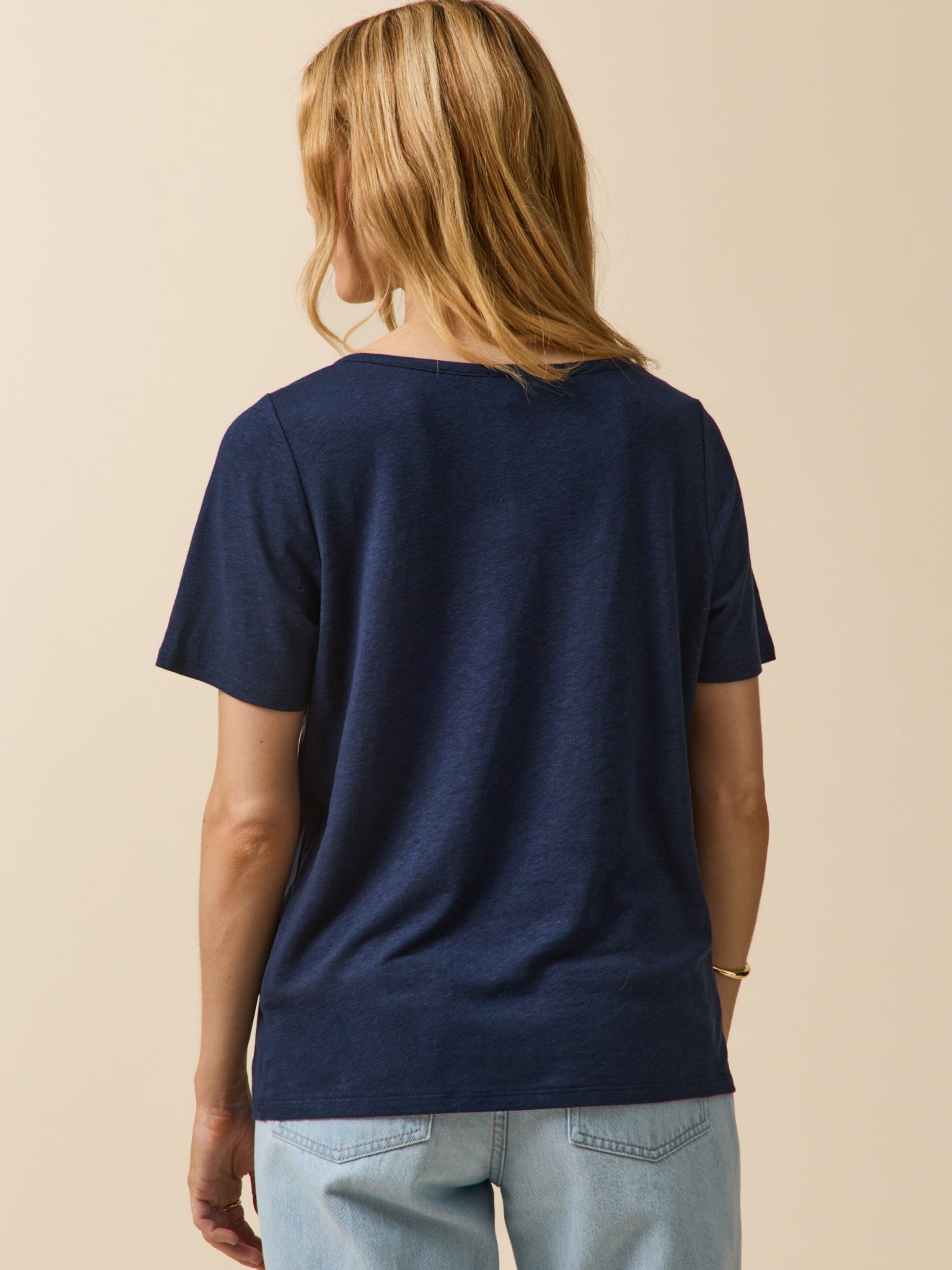 Damesshirt met Tunesische hals - linnen en viscose