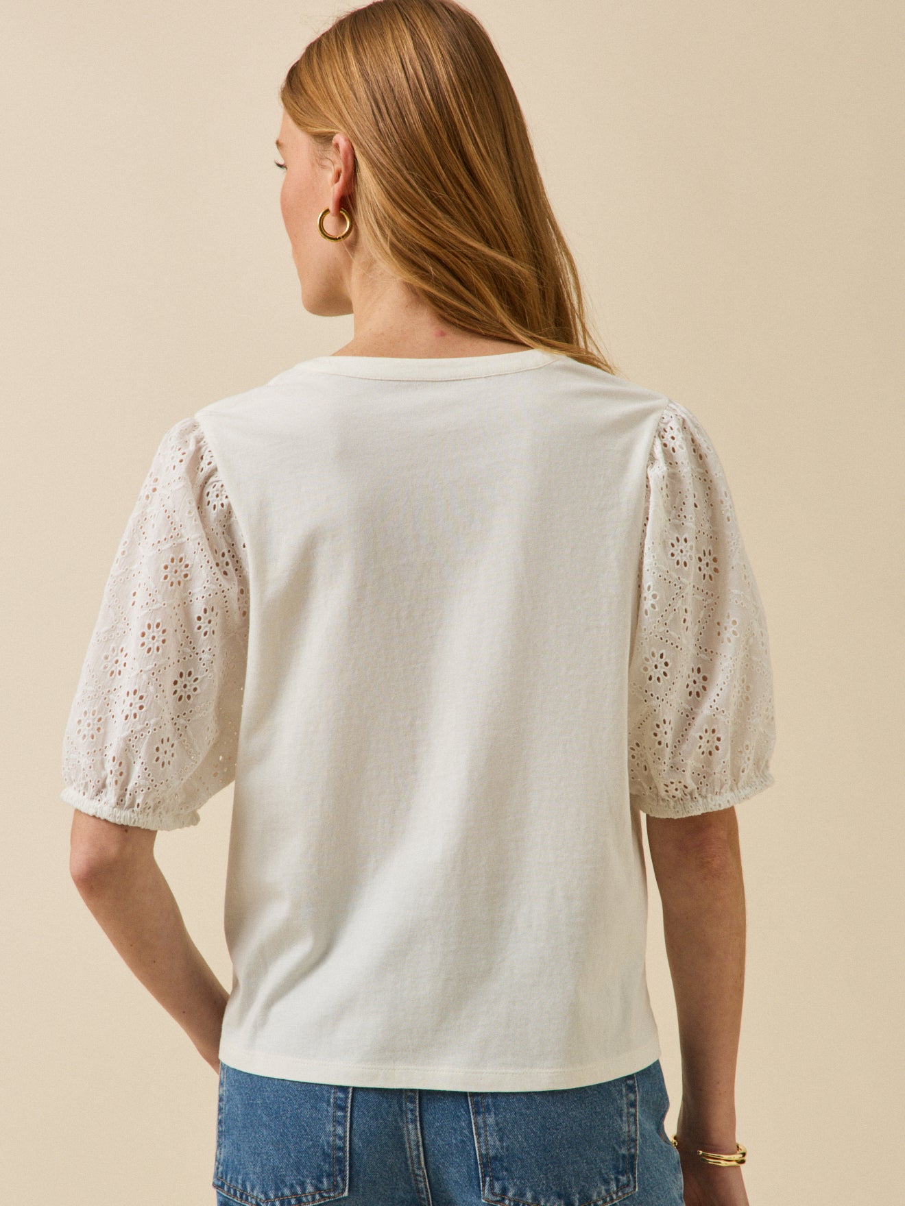 Damesshirt met ballonmouwen - biokatoen