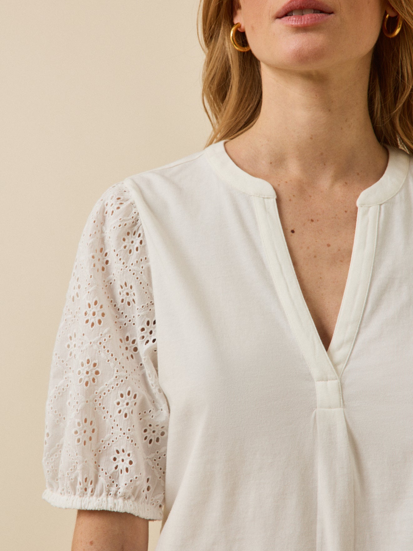 Damesshirt met ballonmouwen - biokatoen