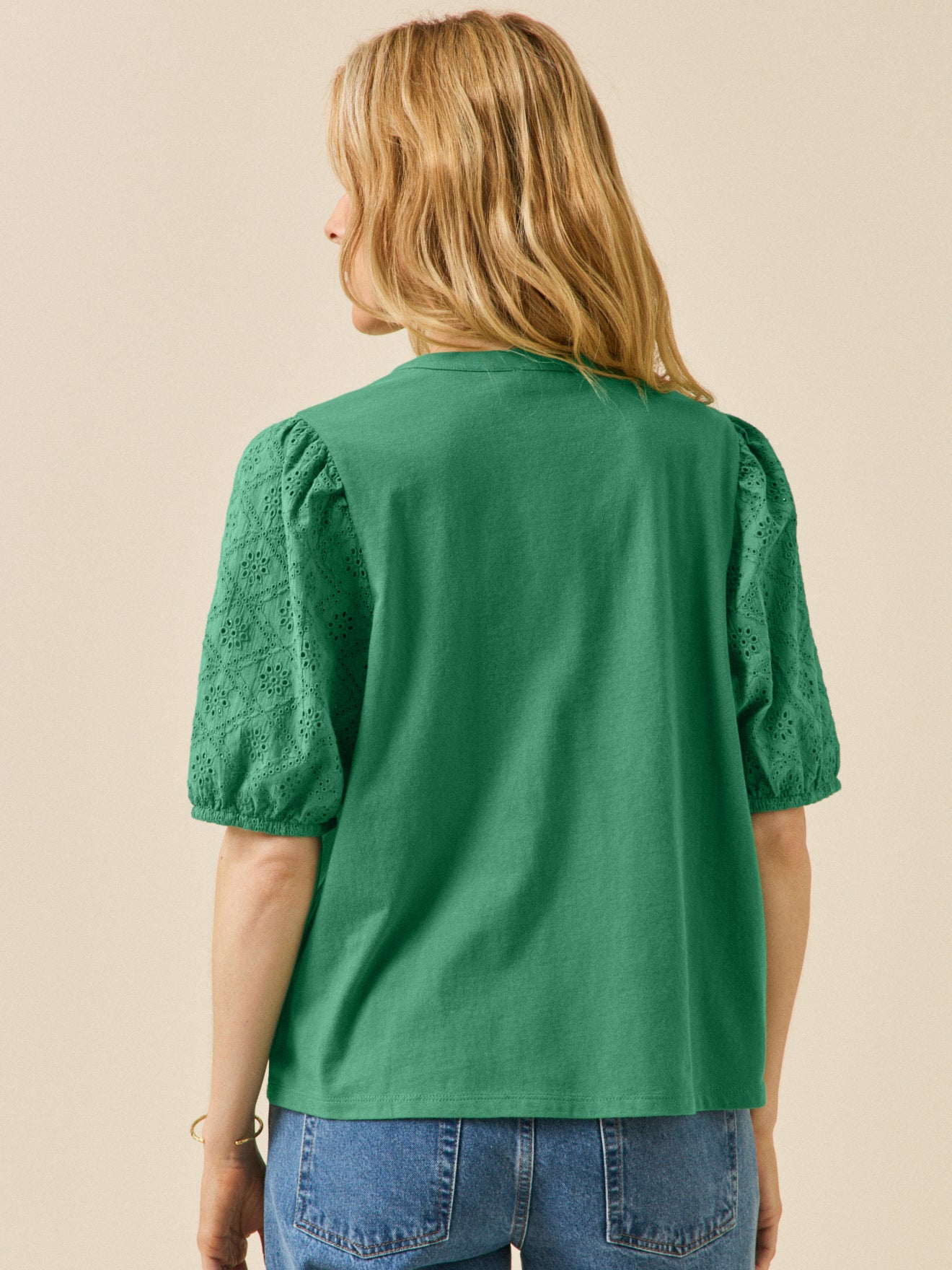 Damesshirt met ballonmouwen - biokatoen