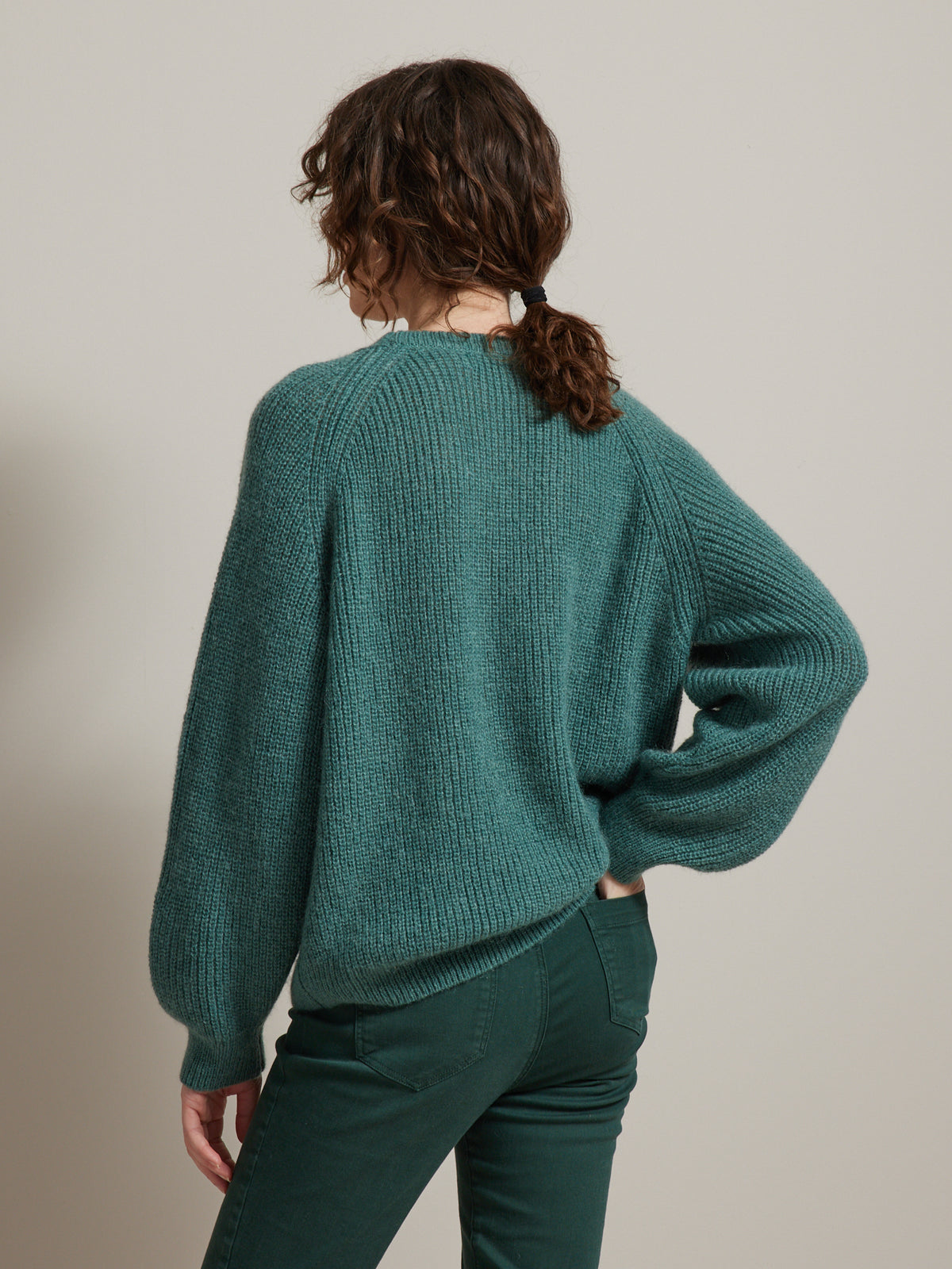 Trui met V-hals in een mix met mohair