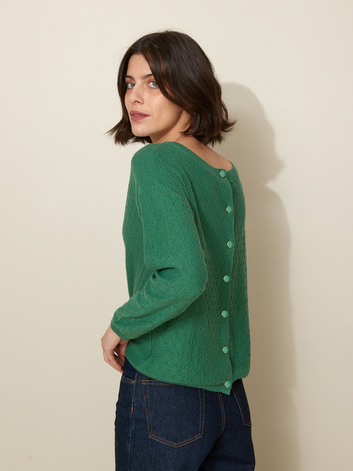 Pull réversible femme - coton biologique et cachemire