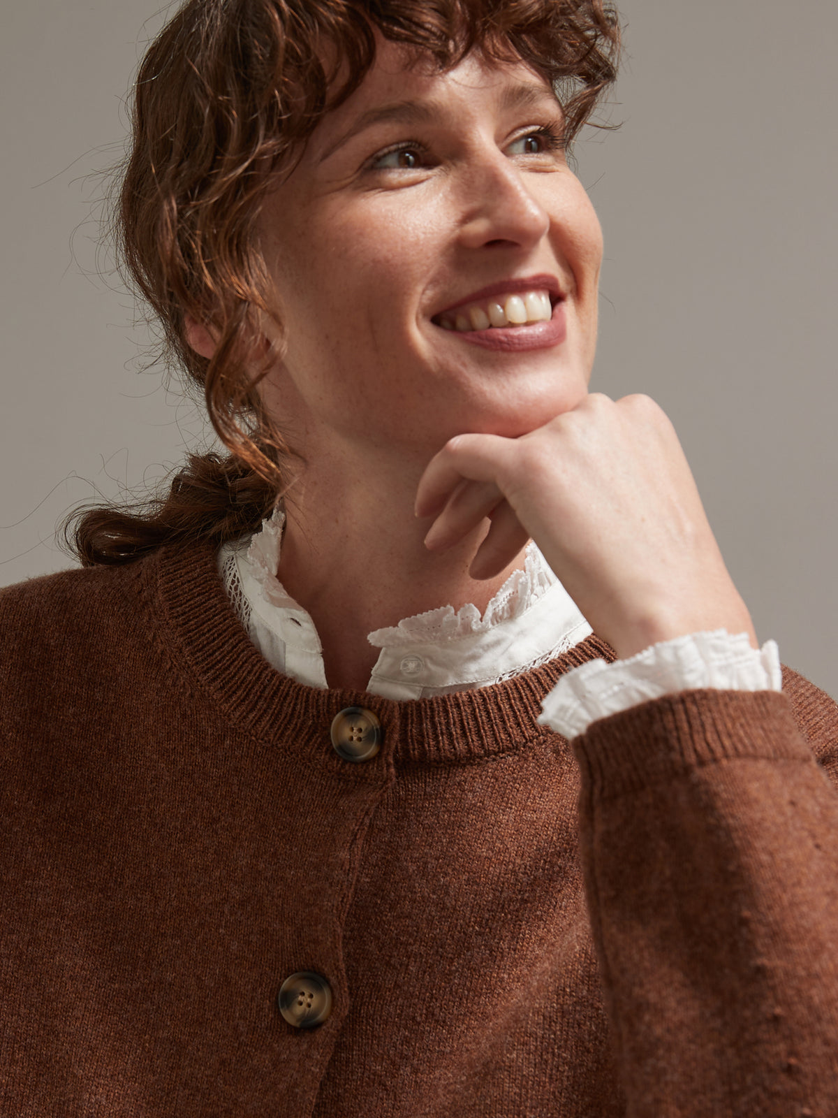 Cardigan boxy femme laine mérinos RWS*