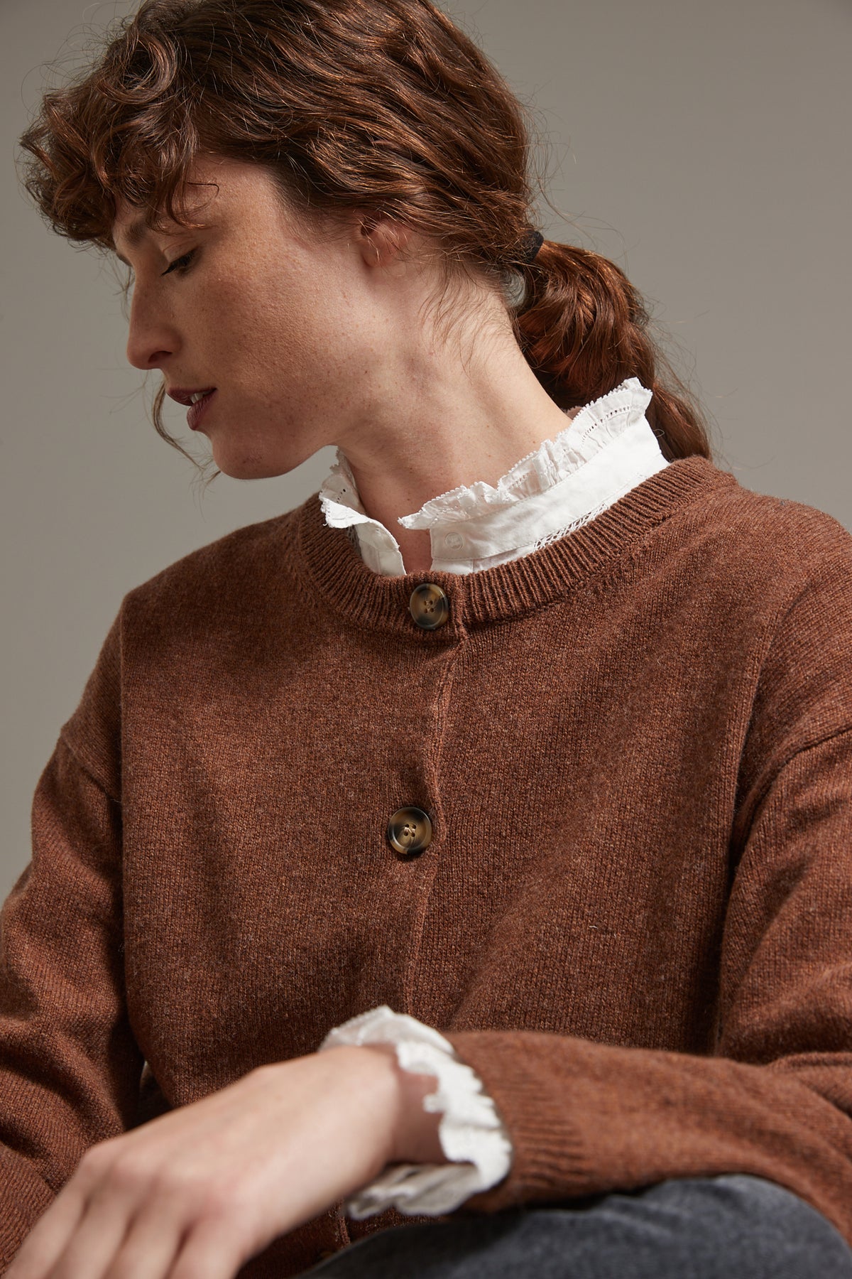 Cardigan boxy femme laine mérinos RWS*