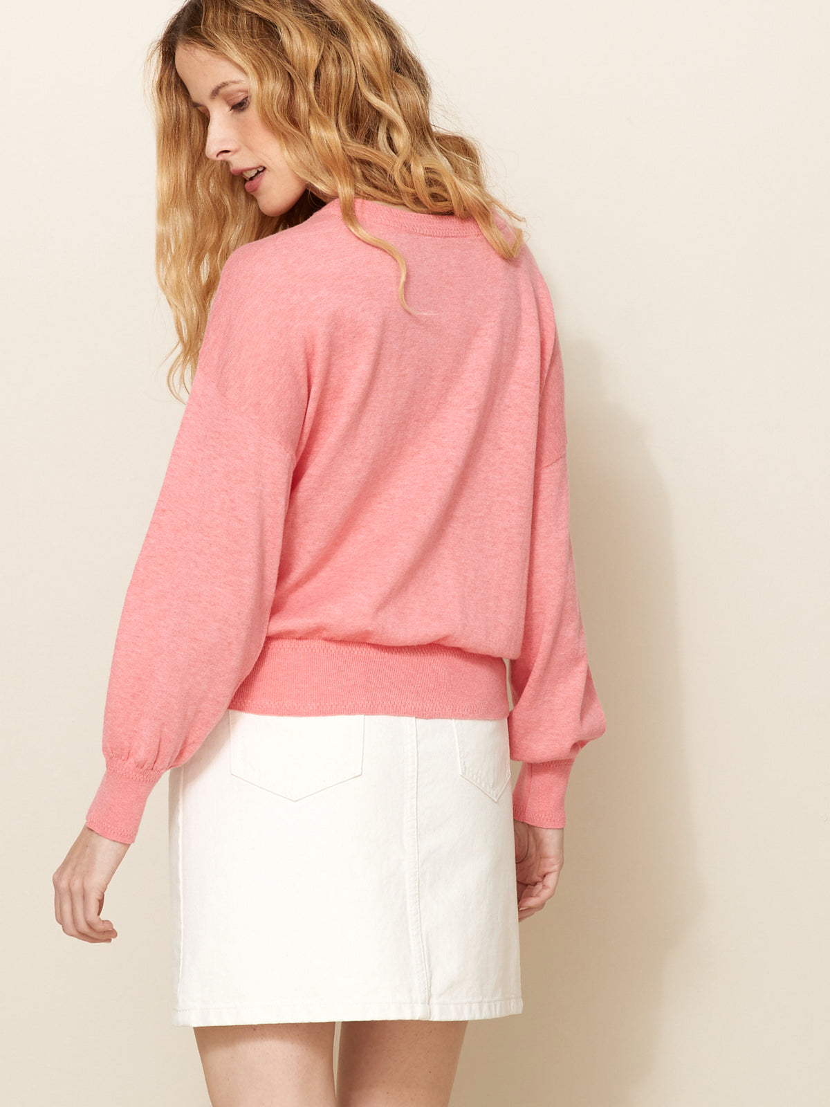 Pull col bateau femme coton et lin