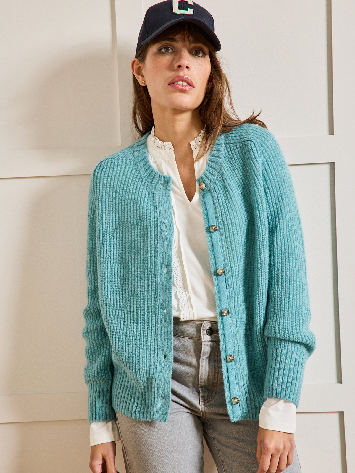 Cardigan femme avec laine, alpaga et mohair