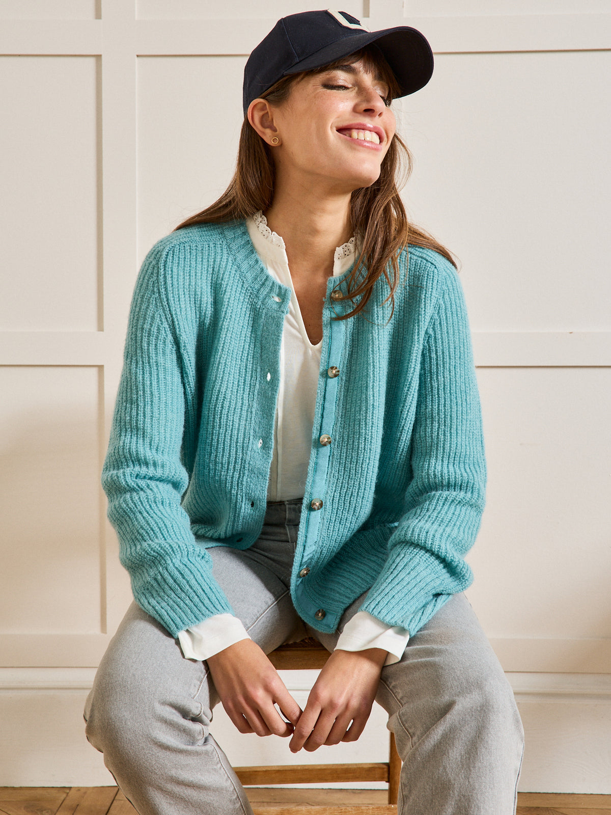 Cardigan femme avec laine, alpaga et mohair