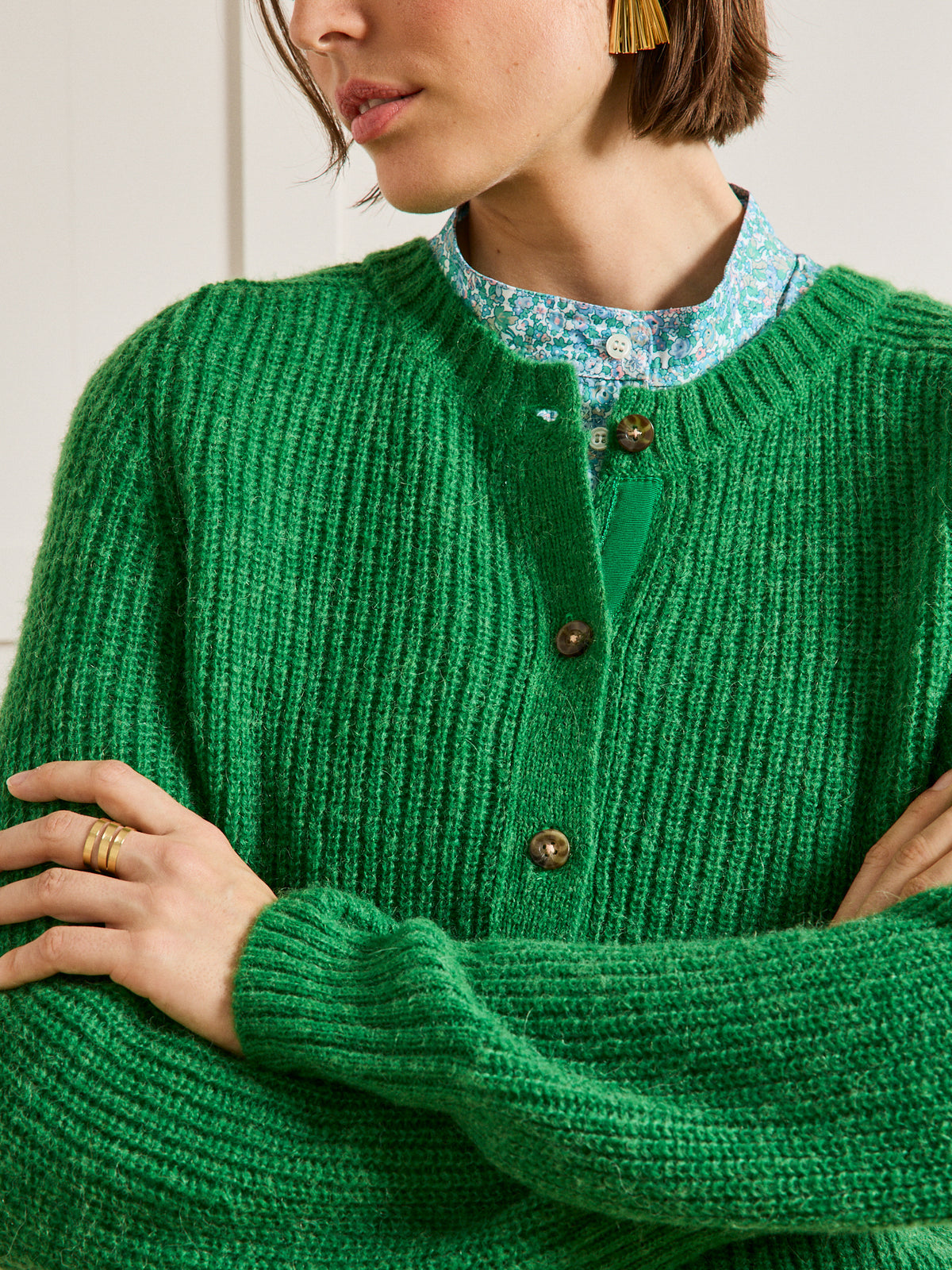 Damescardigan met wol, alpaca en mohair