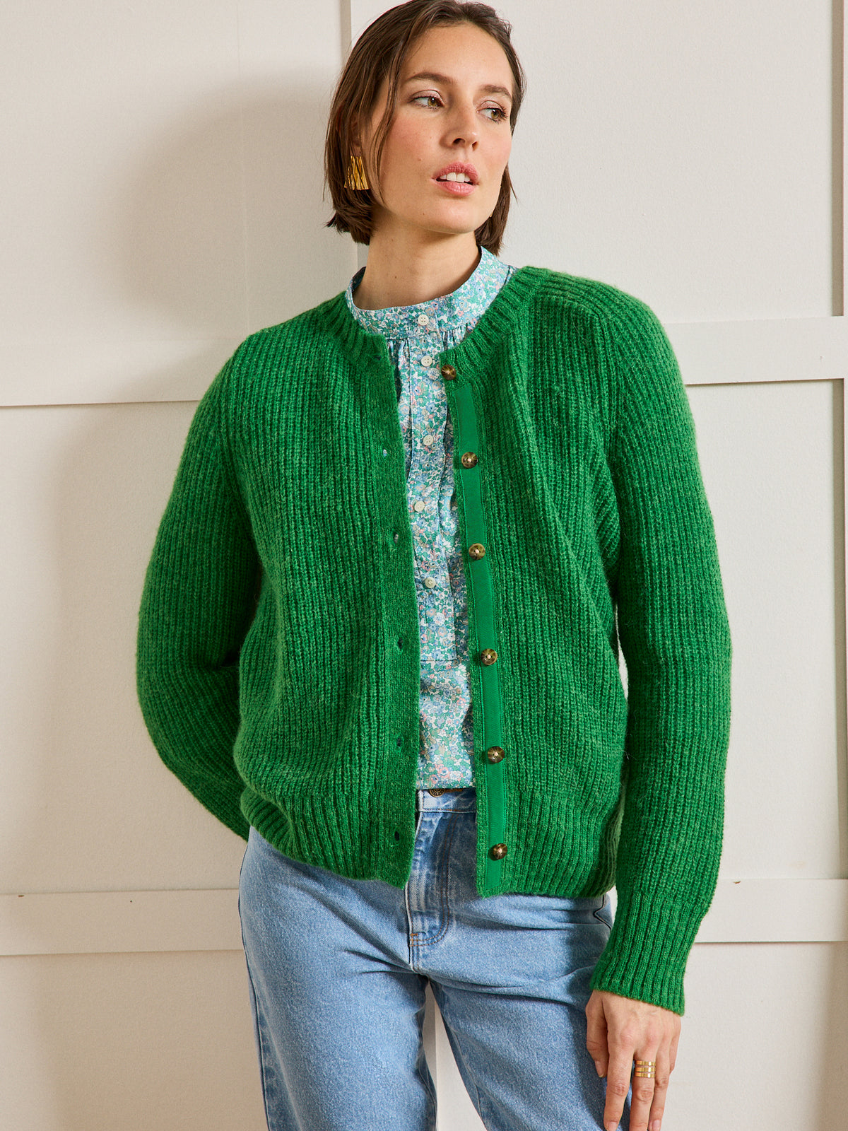 Damescardigan met wol, alpaca en mohair