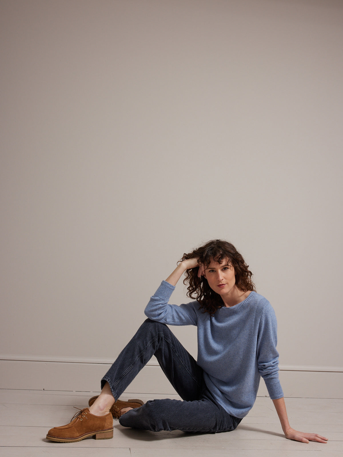 Pull col rond femme laine mérinos RWS*