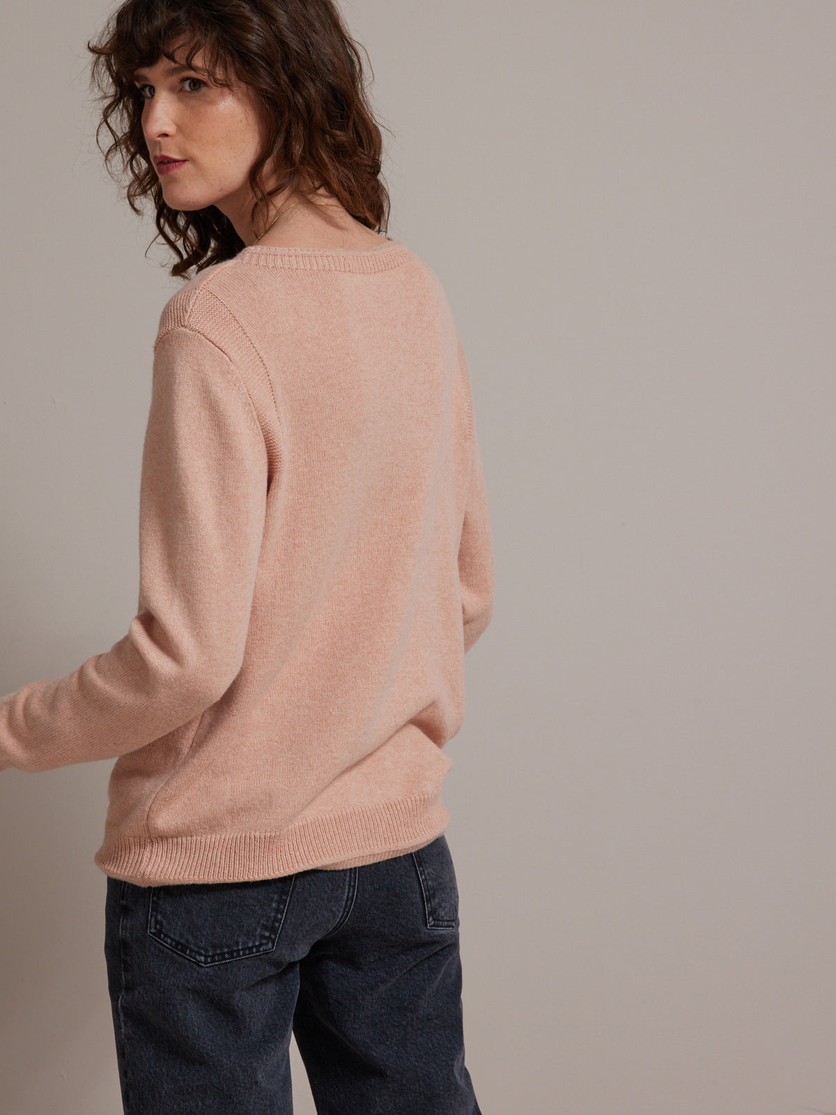 Pull col rond femme laine mérinos RWS*
