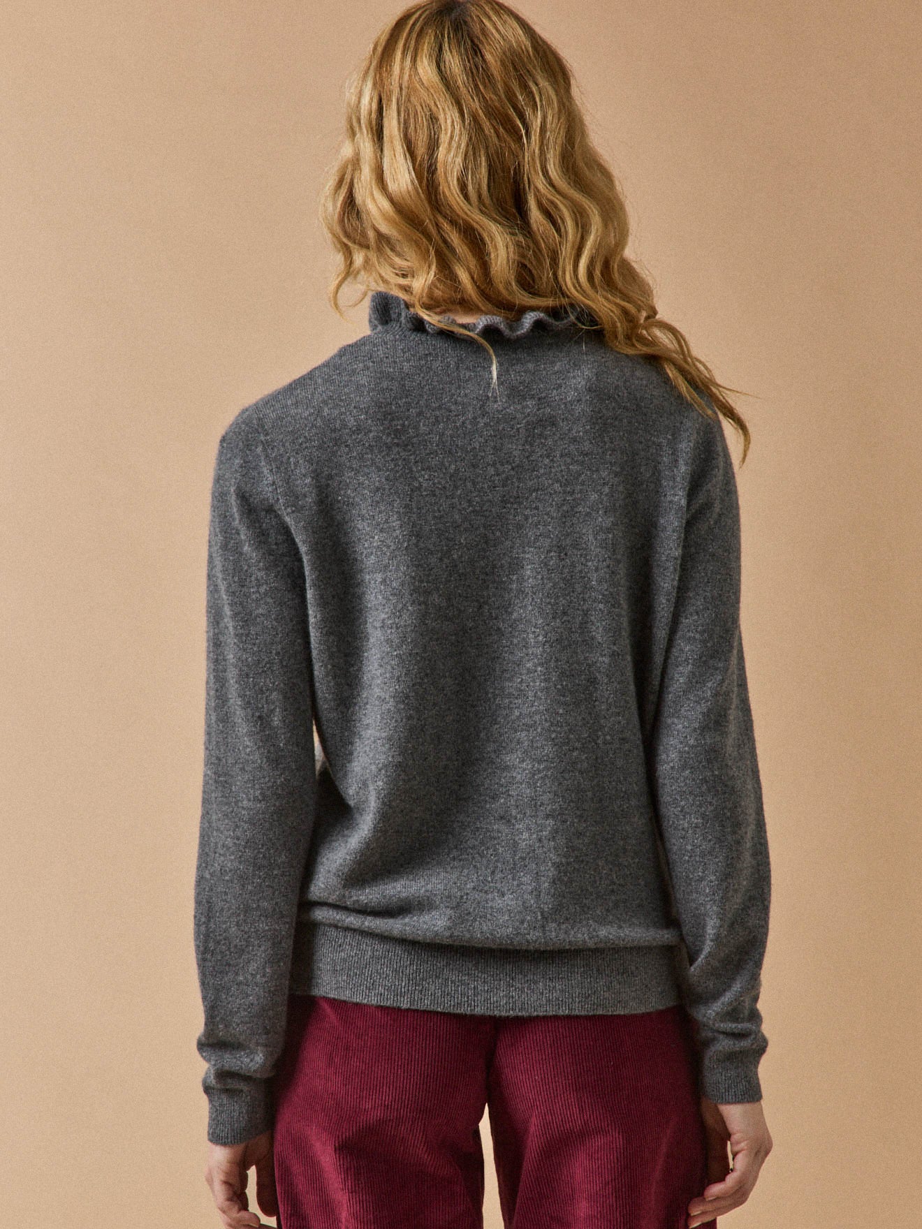 Cardigan col volanté femme - Collection Cachemire