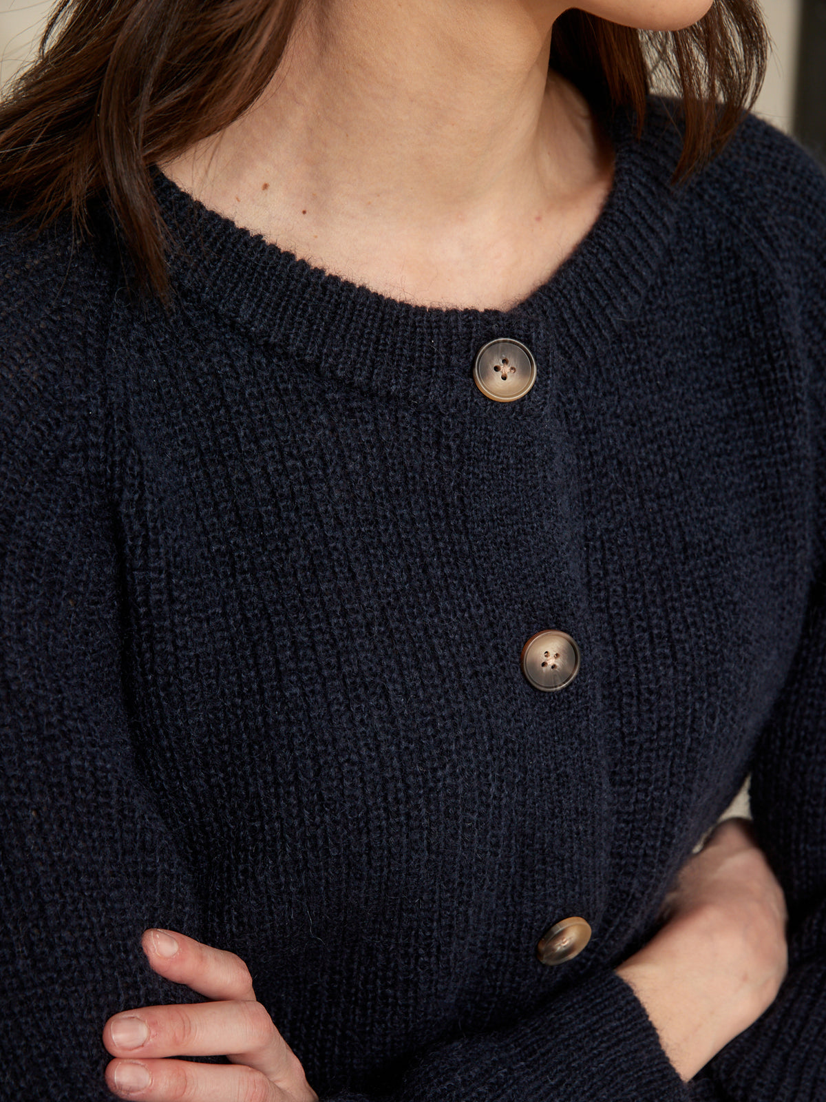 Damescardigan in een mix met mohair