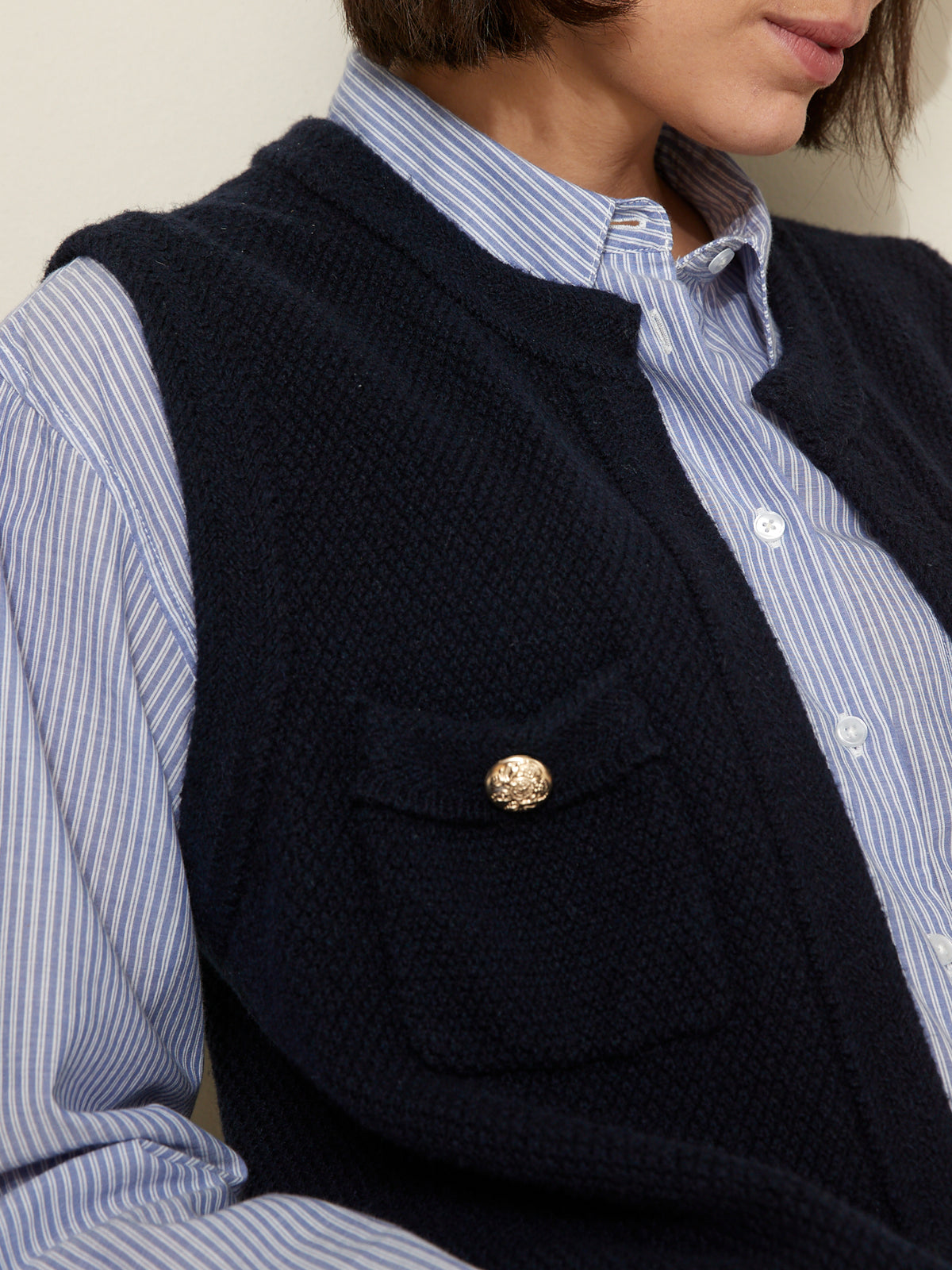 Mouwloos damesvest in wolmix
