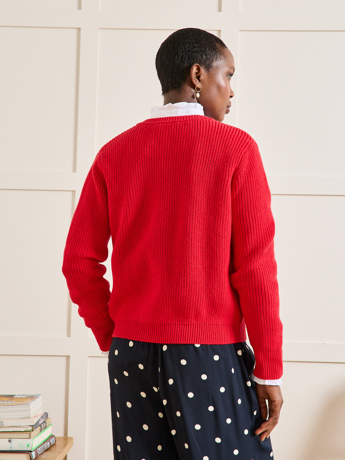 Cardigan boutons dorés coton et laine femme