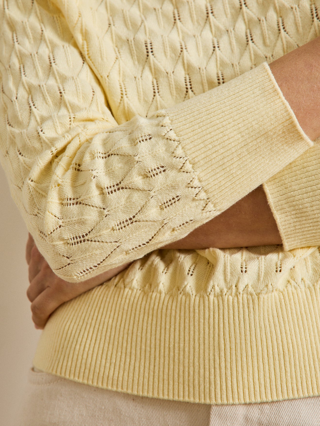 Pull maille pointelle femme coton biologique et cachemire