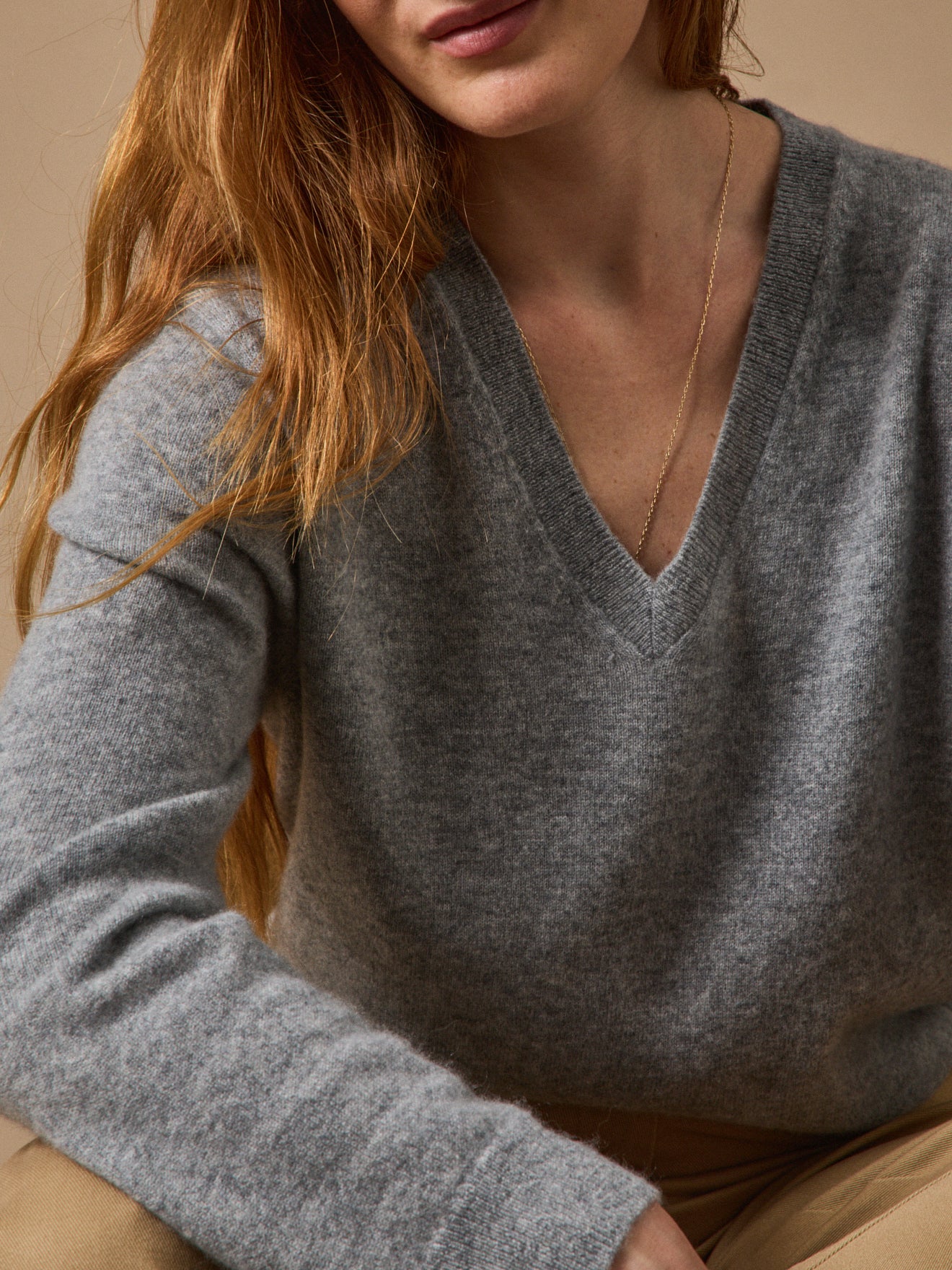 Pull col V femme - Collection Cachemire