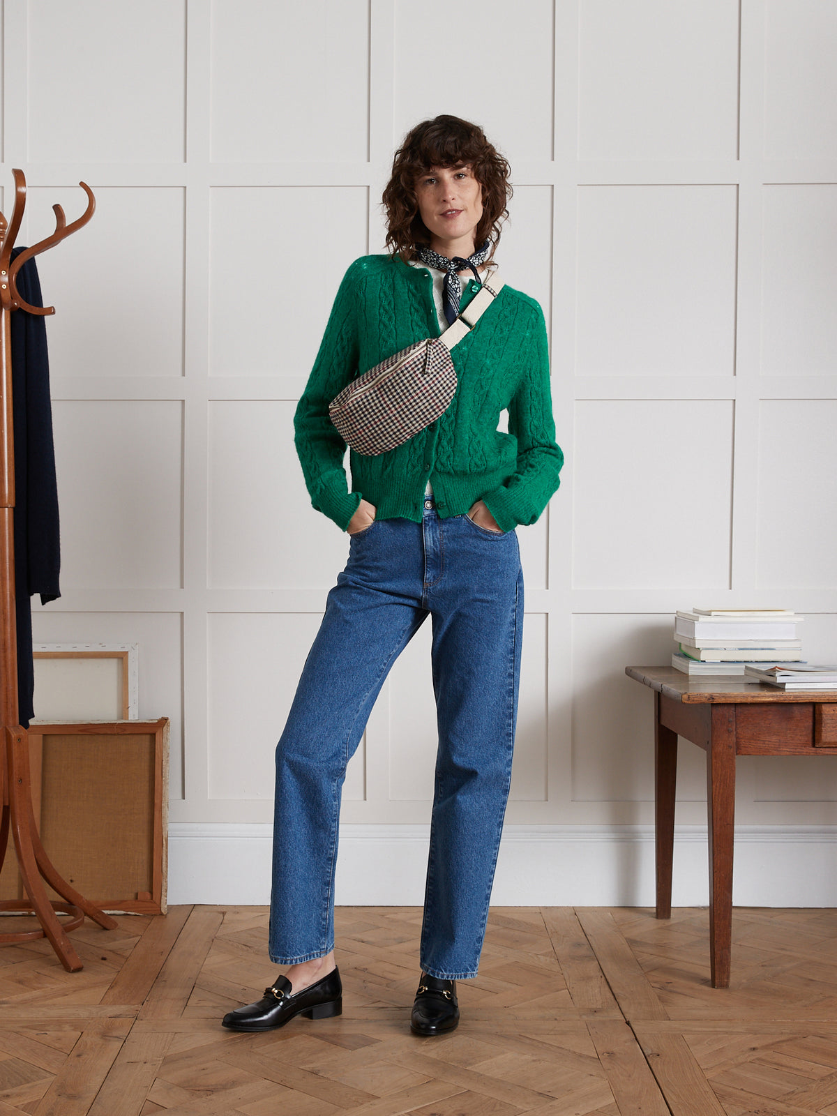 Damescardigan met kabelmotief - wol en mohair