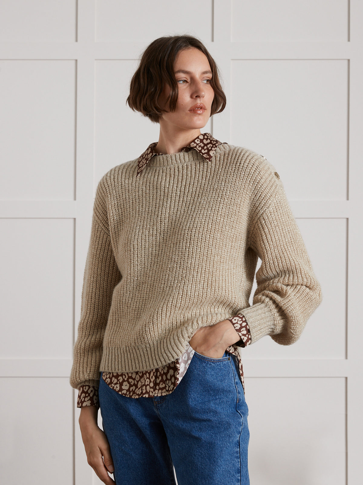 Damestrui in glanzend tricot
