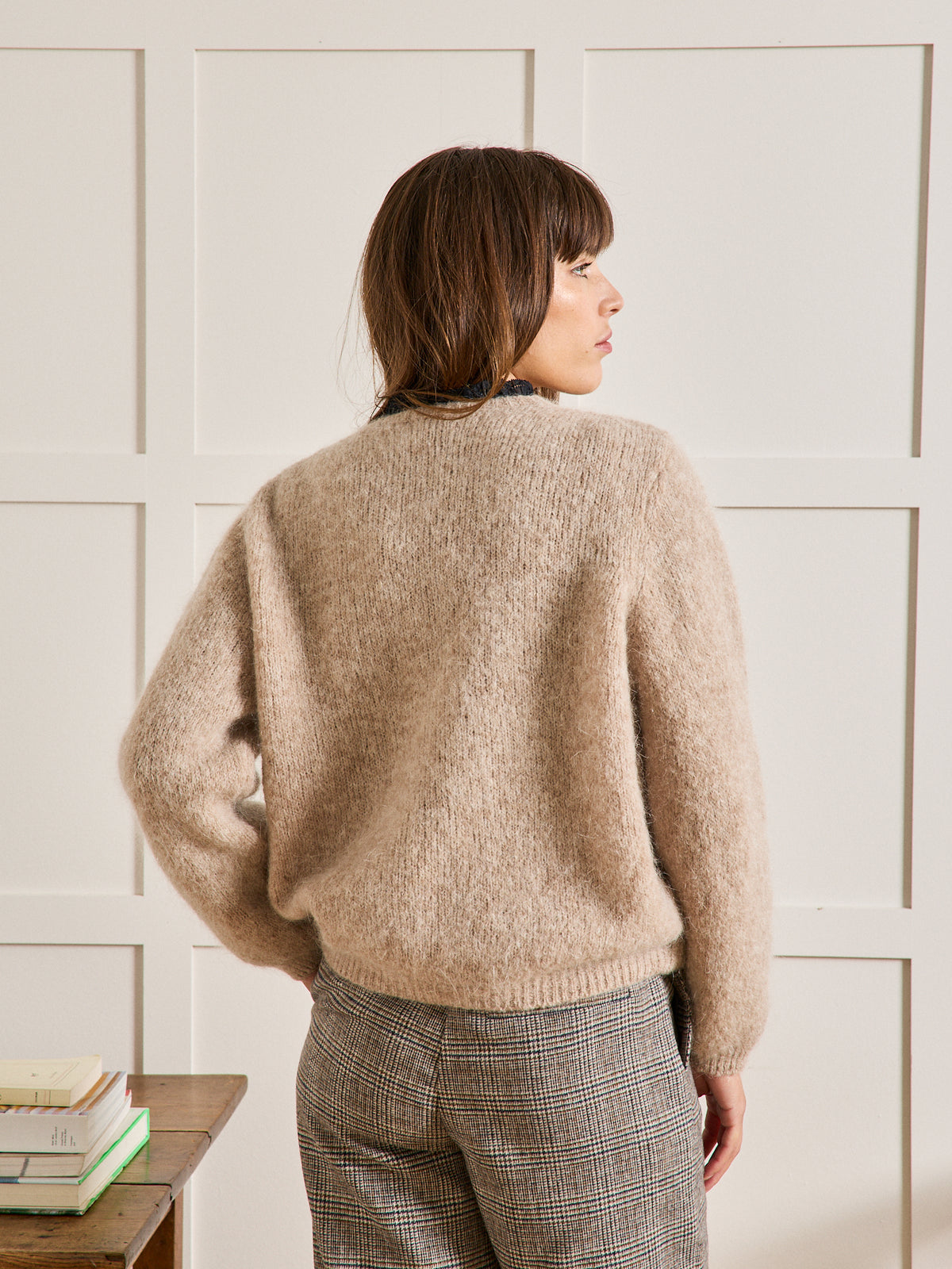 Cardigan boxy femme mélange kid mohair