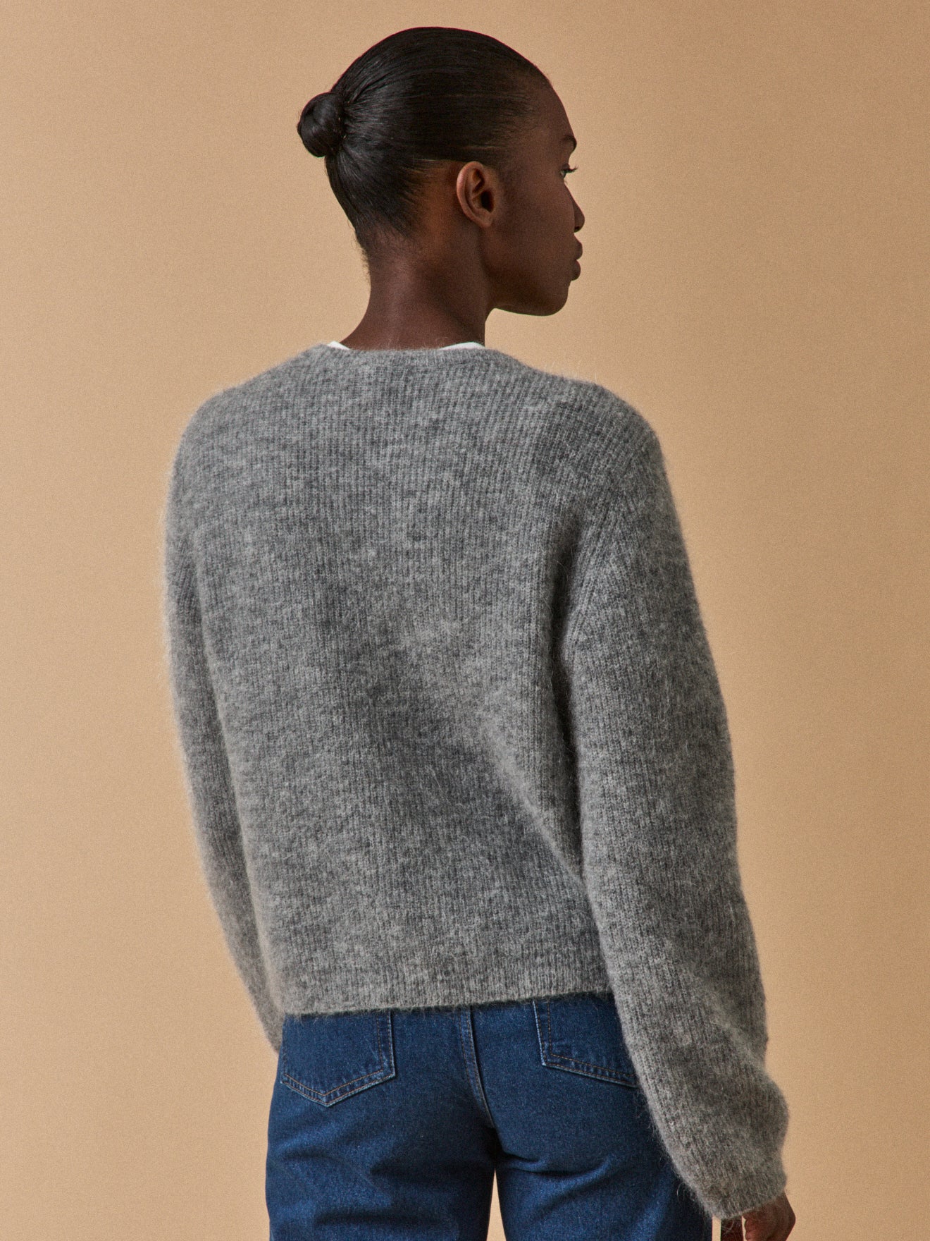 Damescardigan met wol en mohair