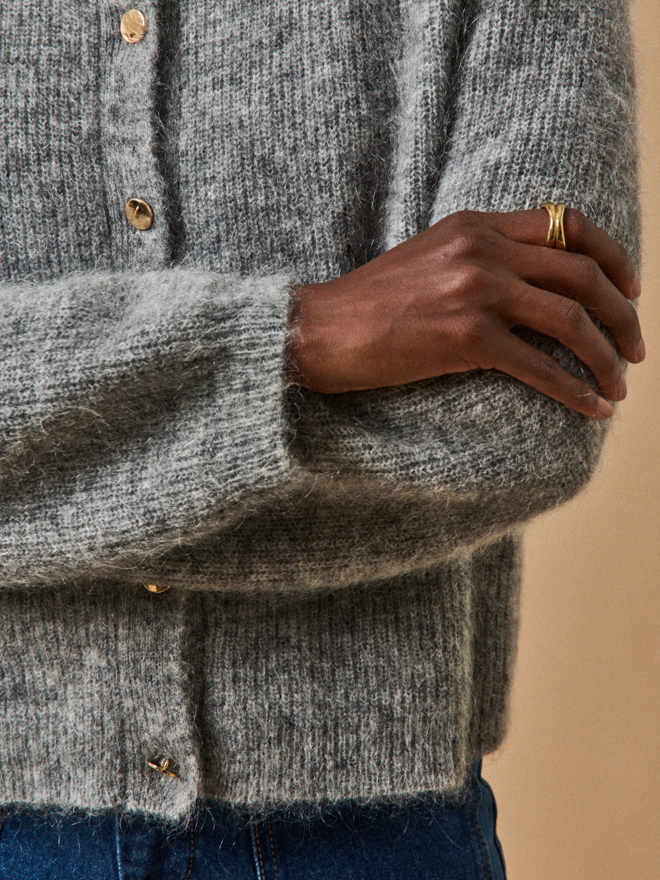 Damescardigan met wol en mohair