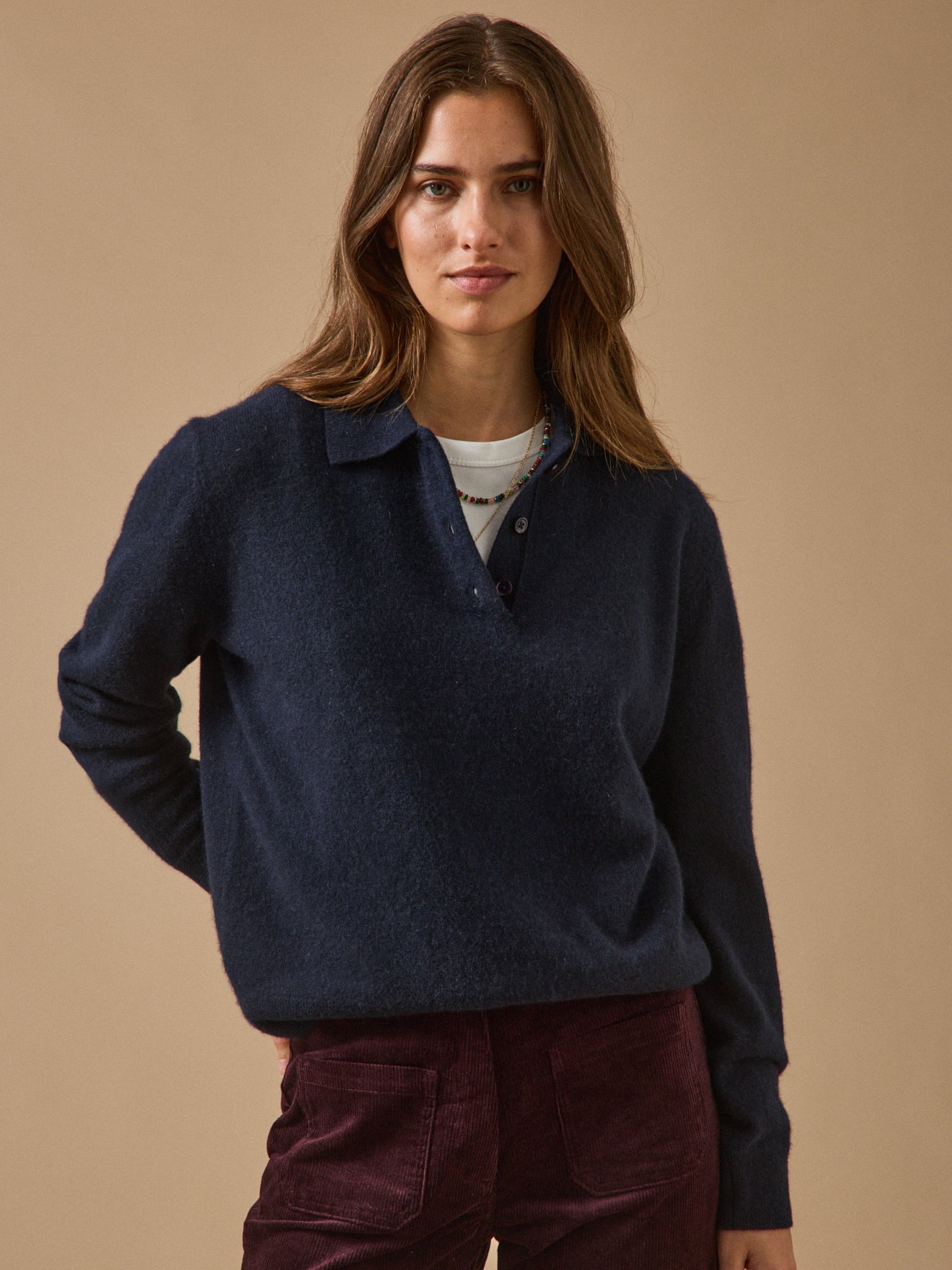 Pull col polo femme - Collection Cachemire