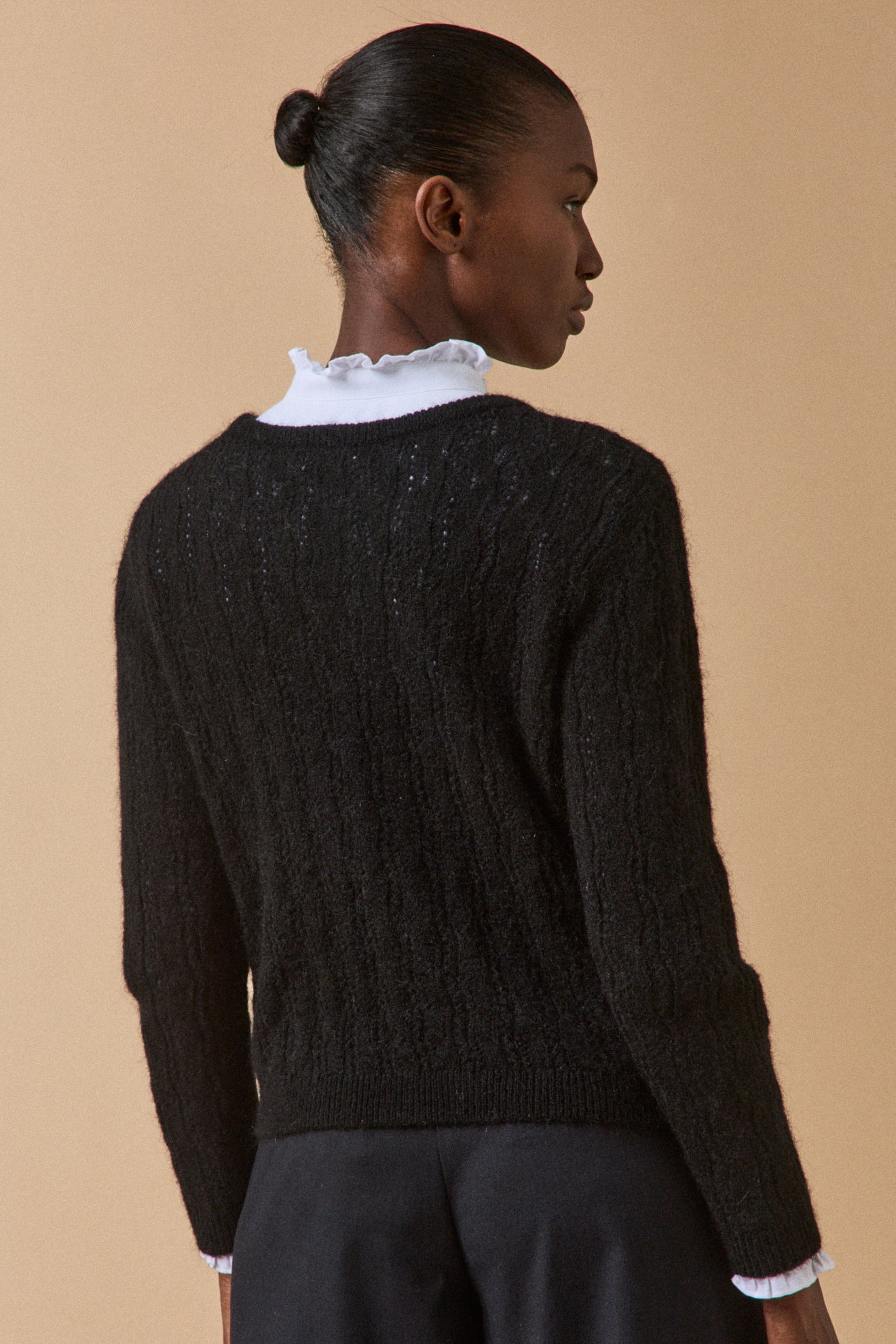 Omkeerbare damescardigan met kid mohair