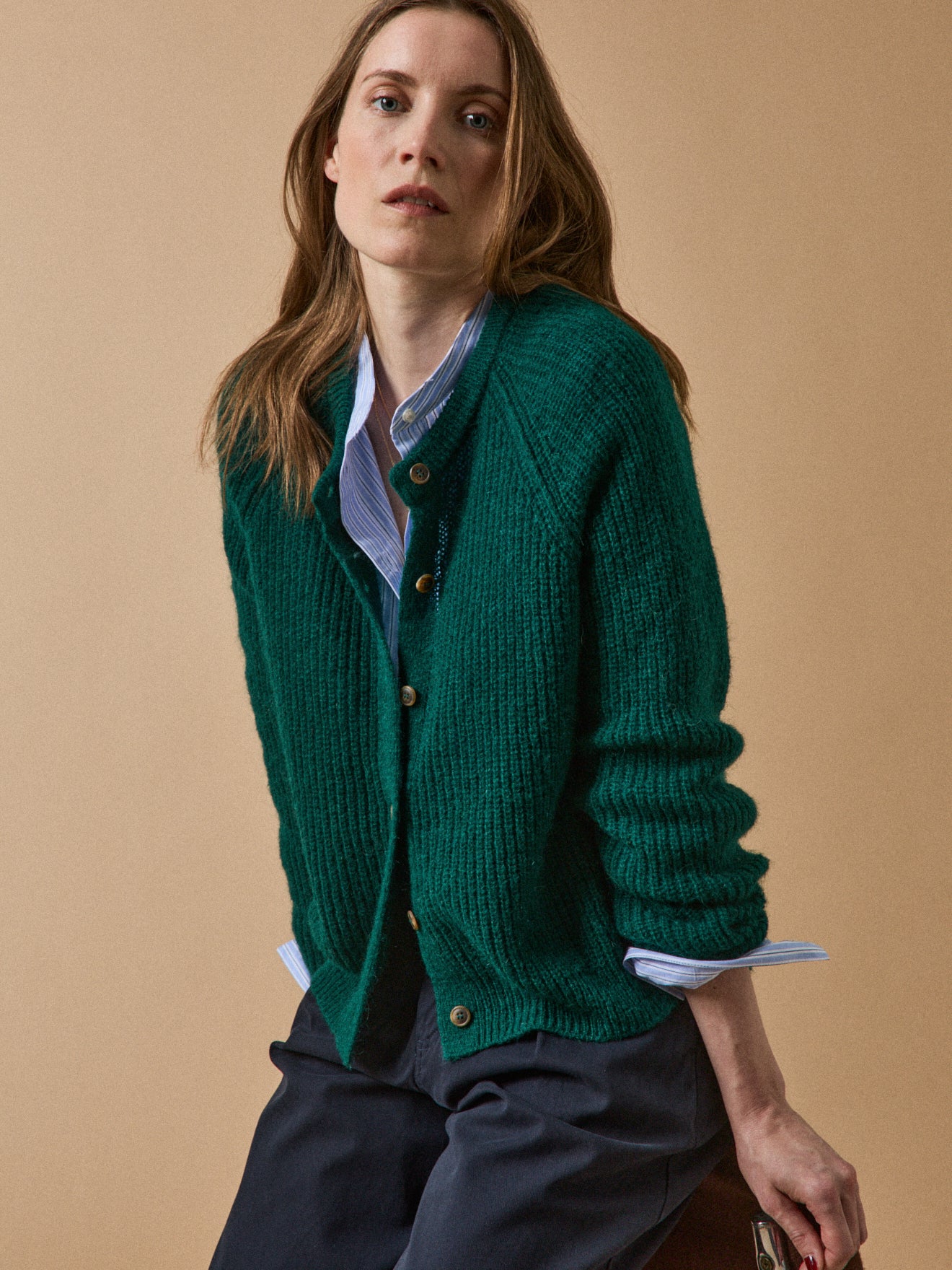 Damesvest met wol, alpaca en mohair