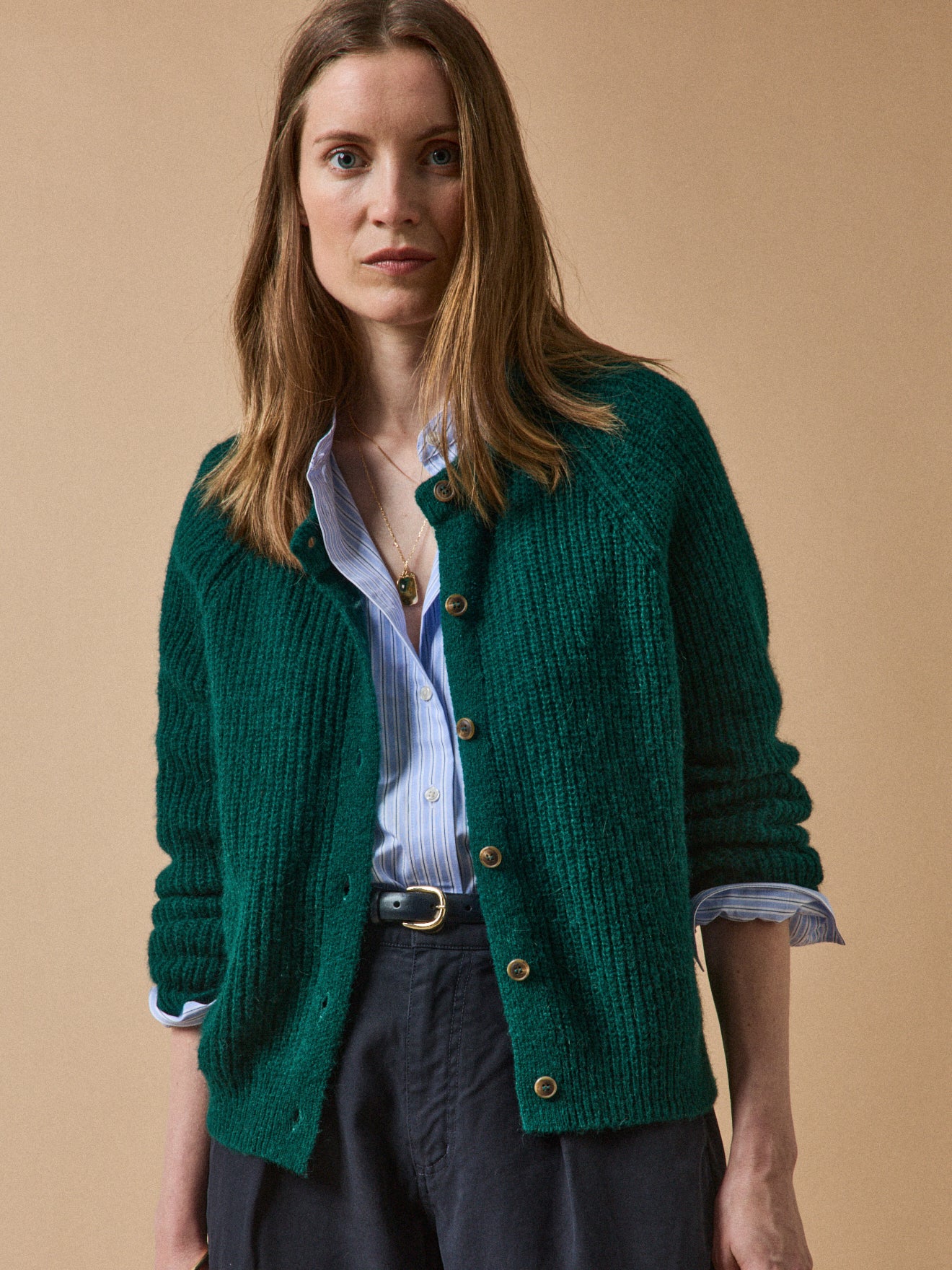 Damesvest met wol, alpaca en mohair