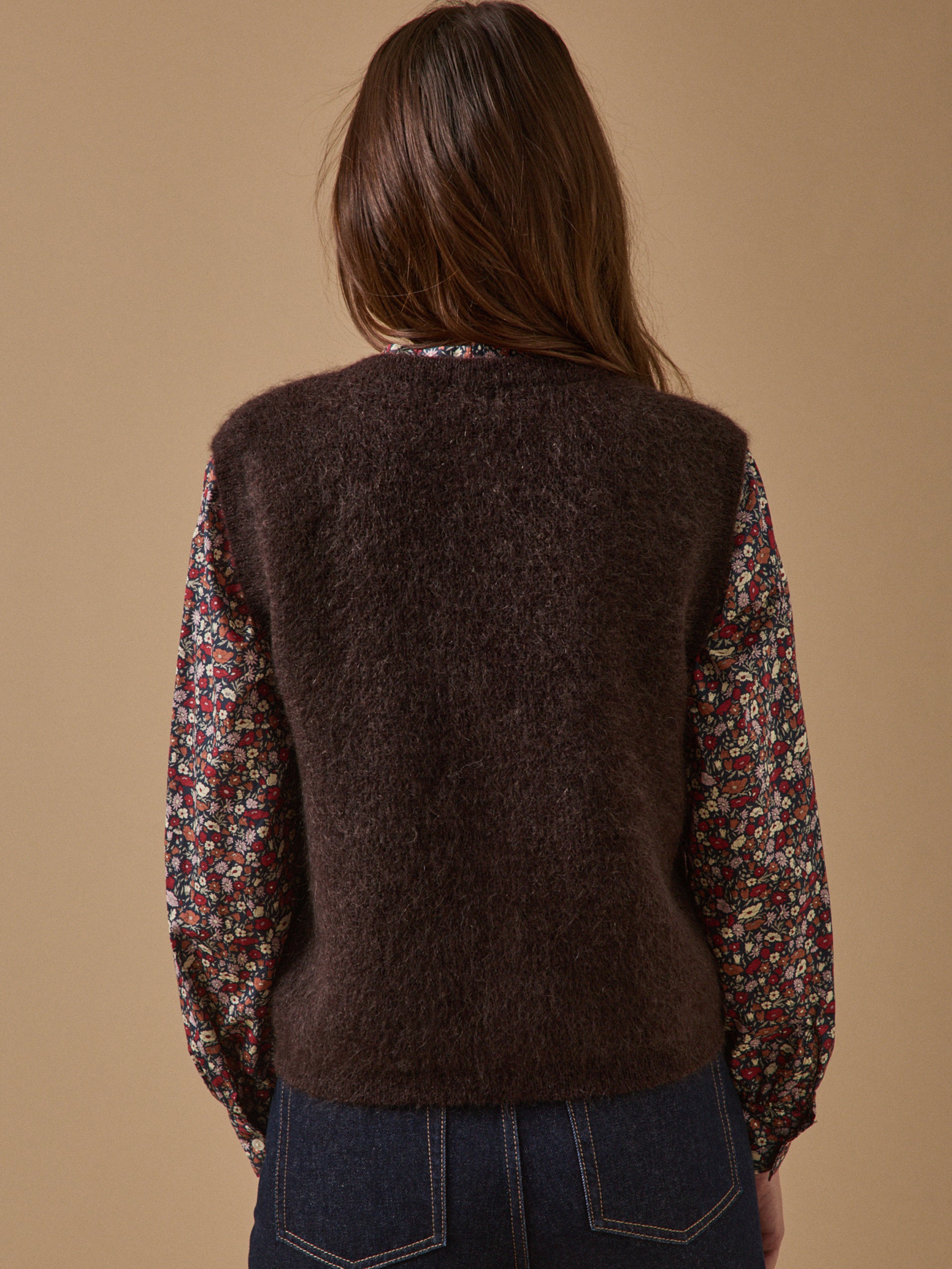 Mouwloos damesvest - wol en mohair