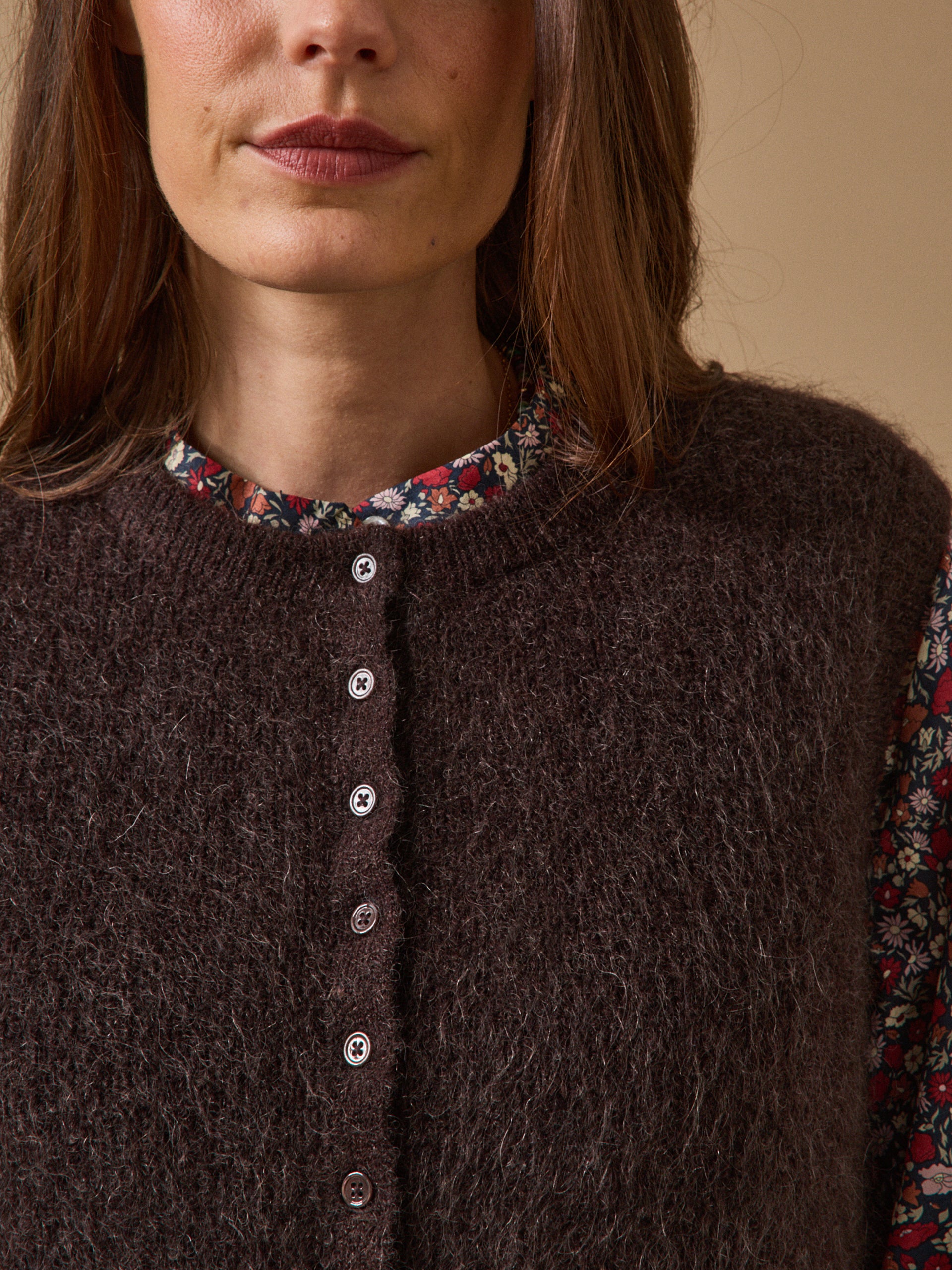 Mouwloos damesvest - wol en mohair