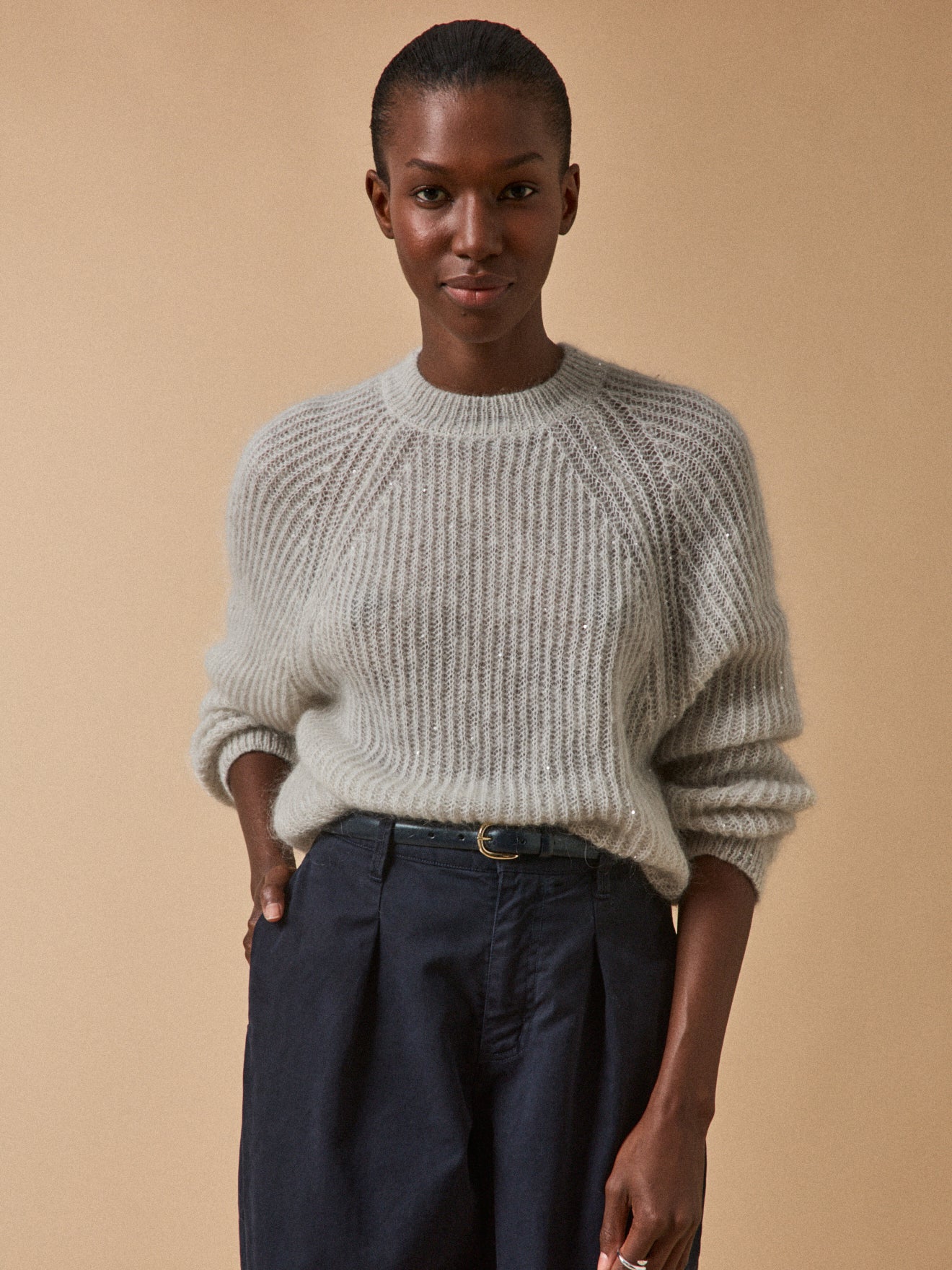 Damestrui met pailletten - mohair en alpaca
