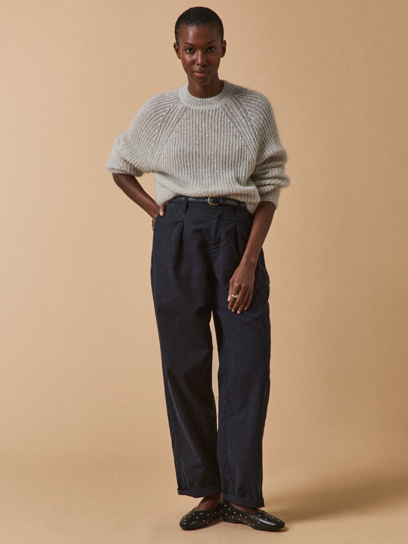 Damestrui met pailletten - mohair en alpaca