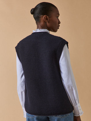 Mouwloos damesvest met wol