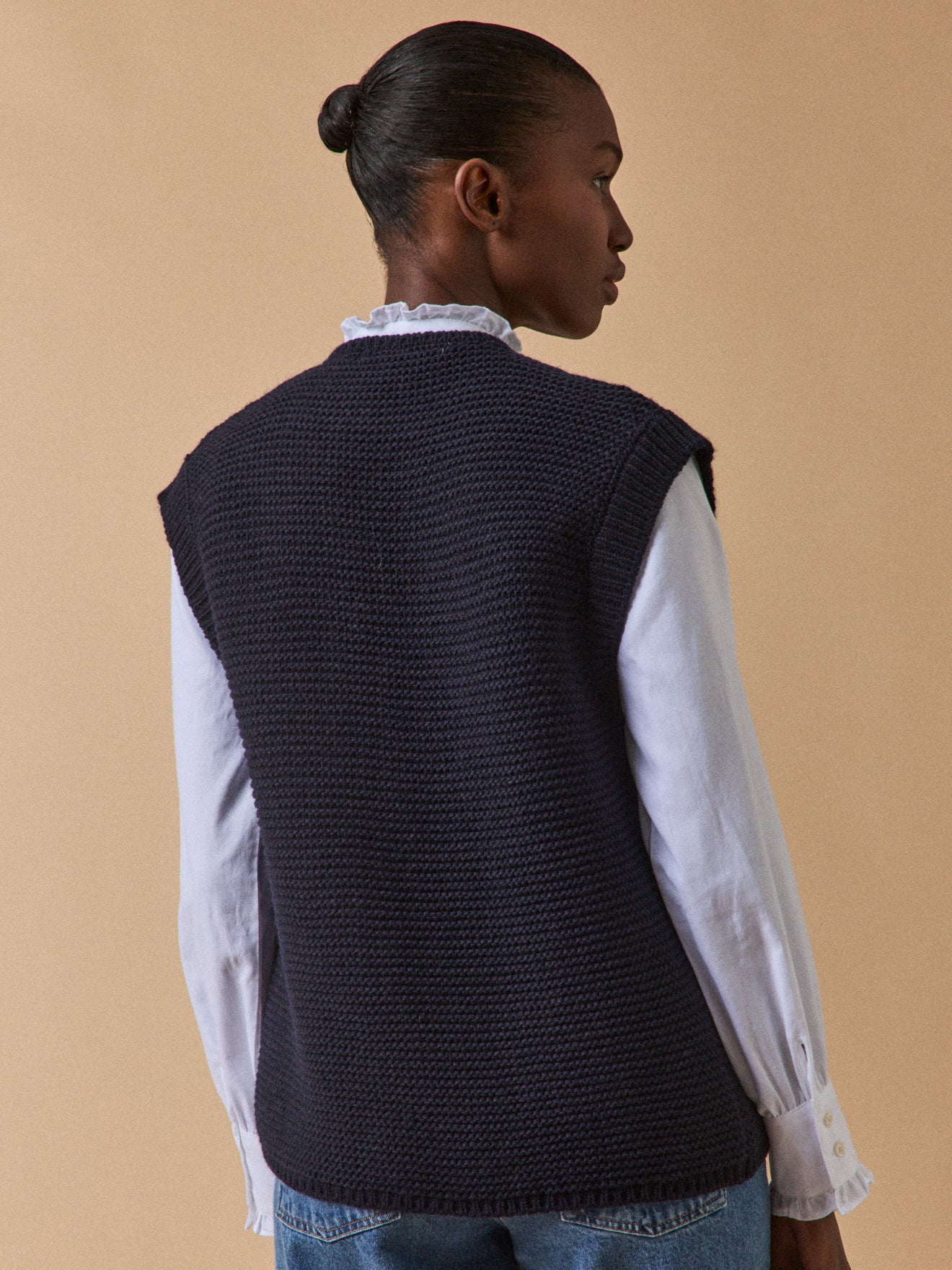 Mouwloos damesvest met wol
