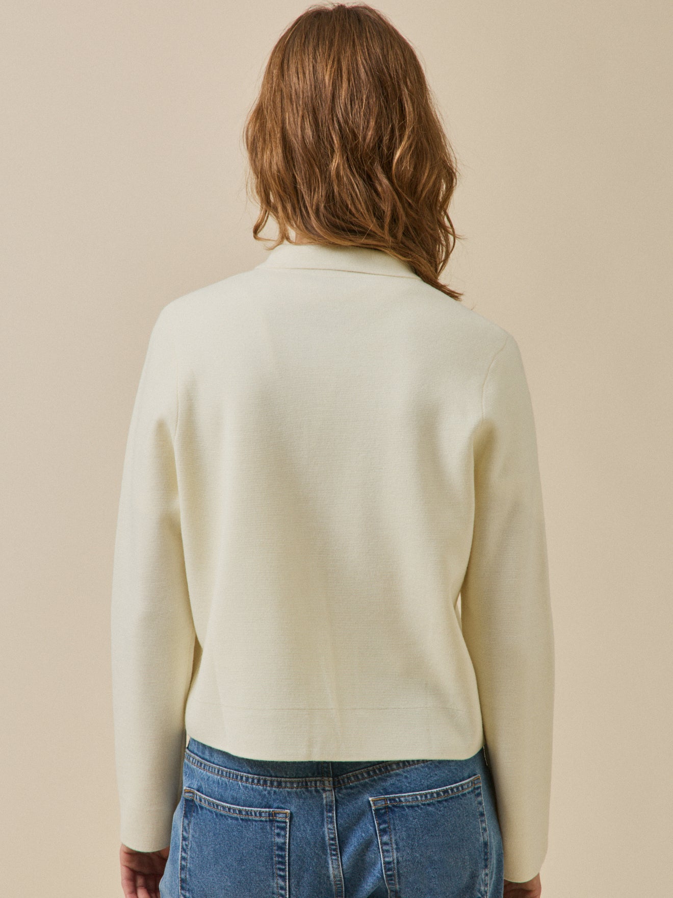 Damescardigan met hemdkraag