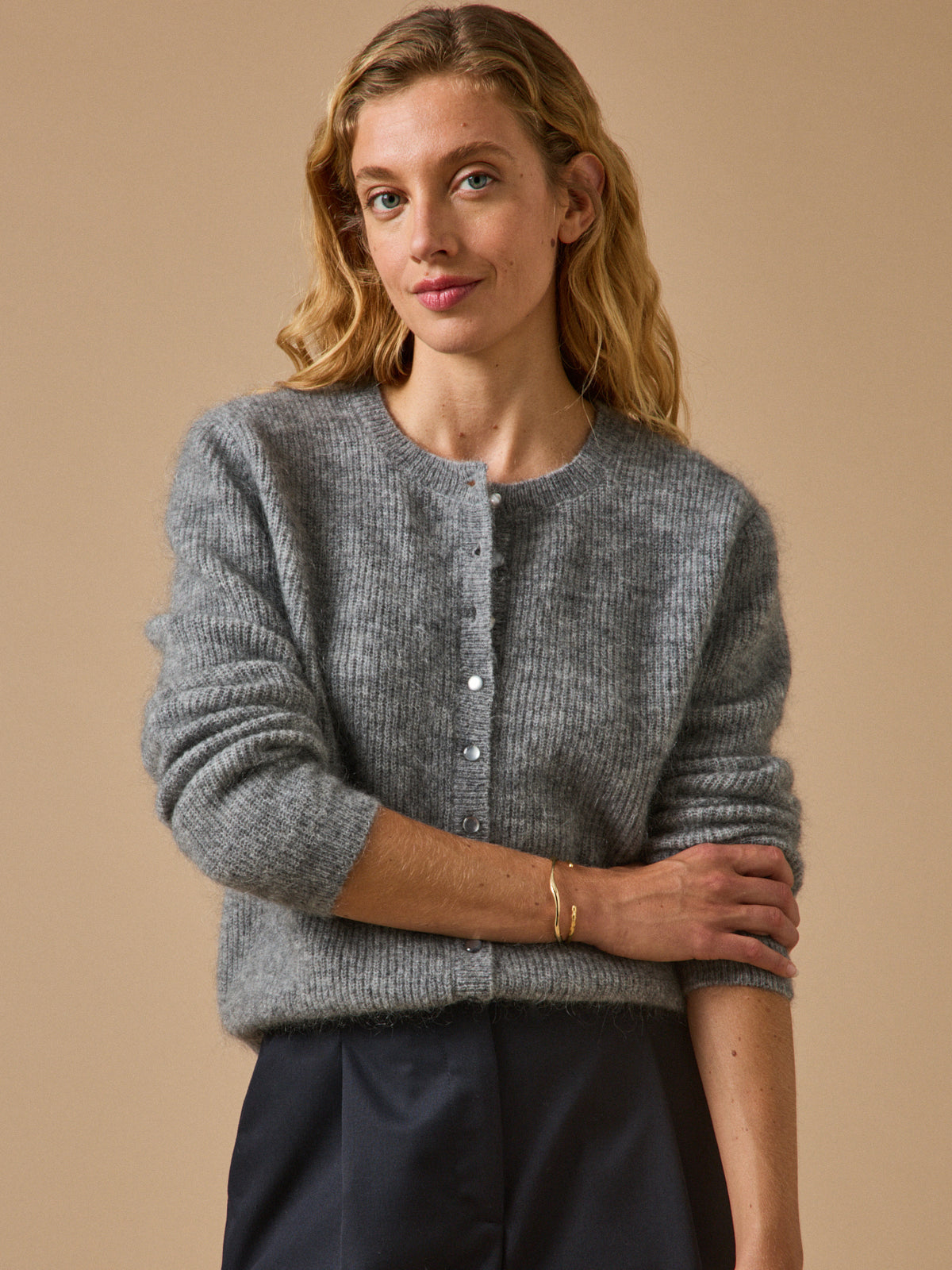 Gilet femme avec laine et mohair