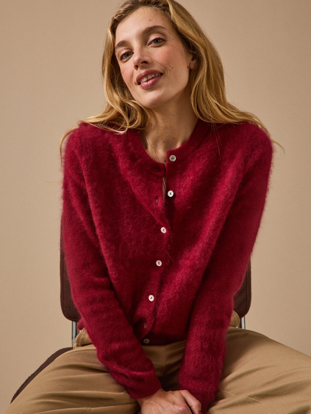 Gilet laine brossée femme
