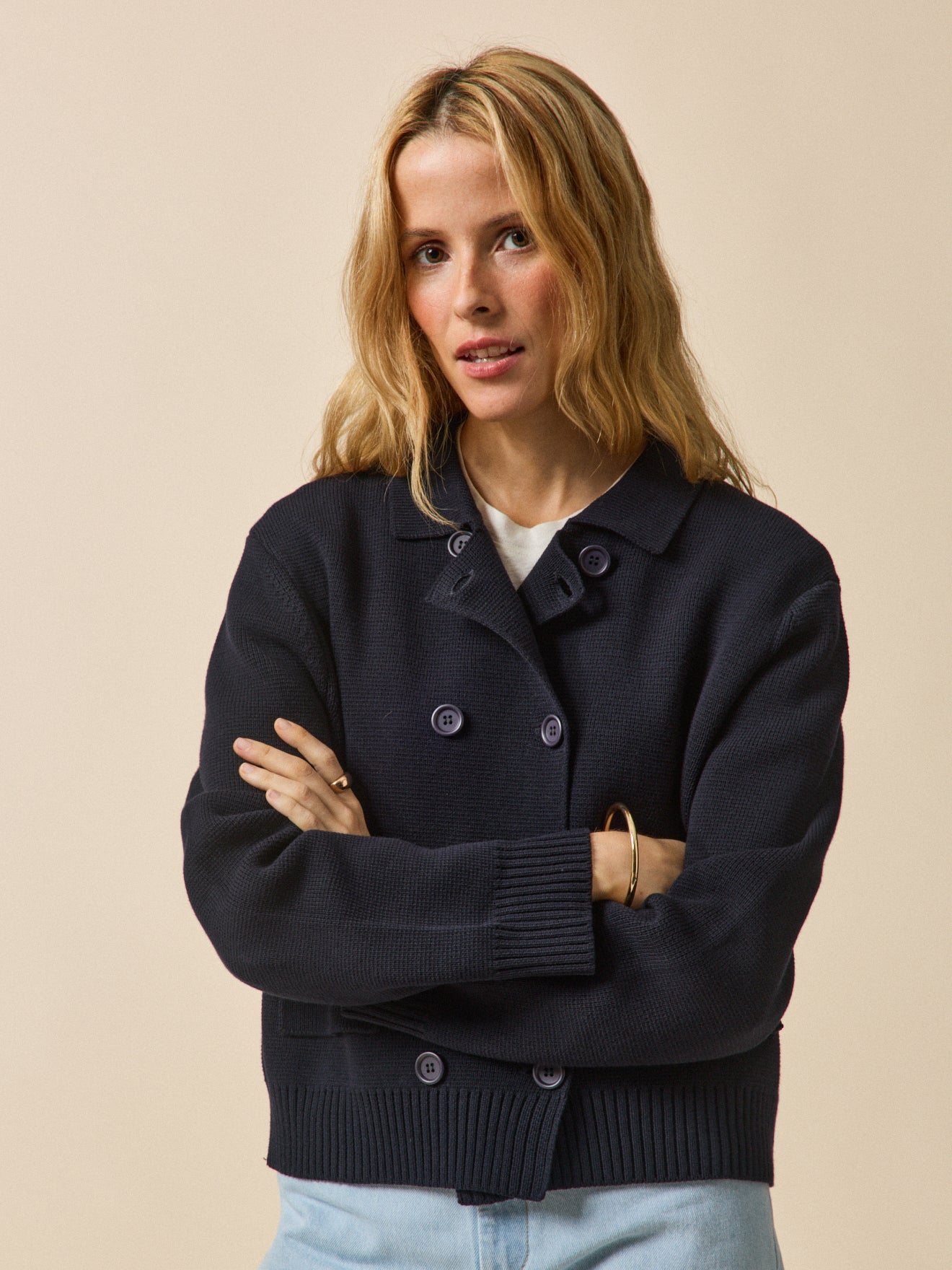 Damesvest in biokatoen